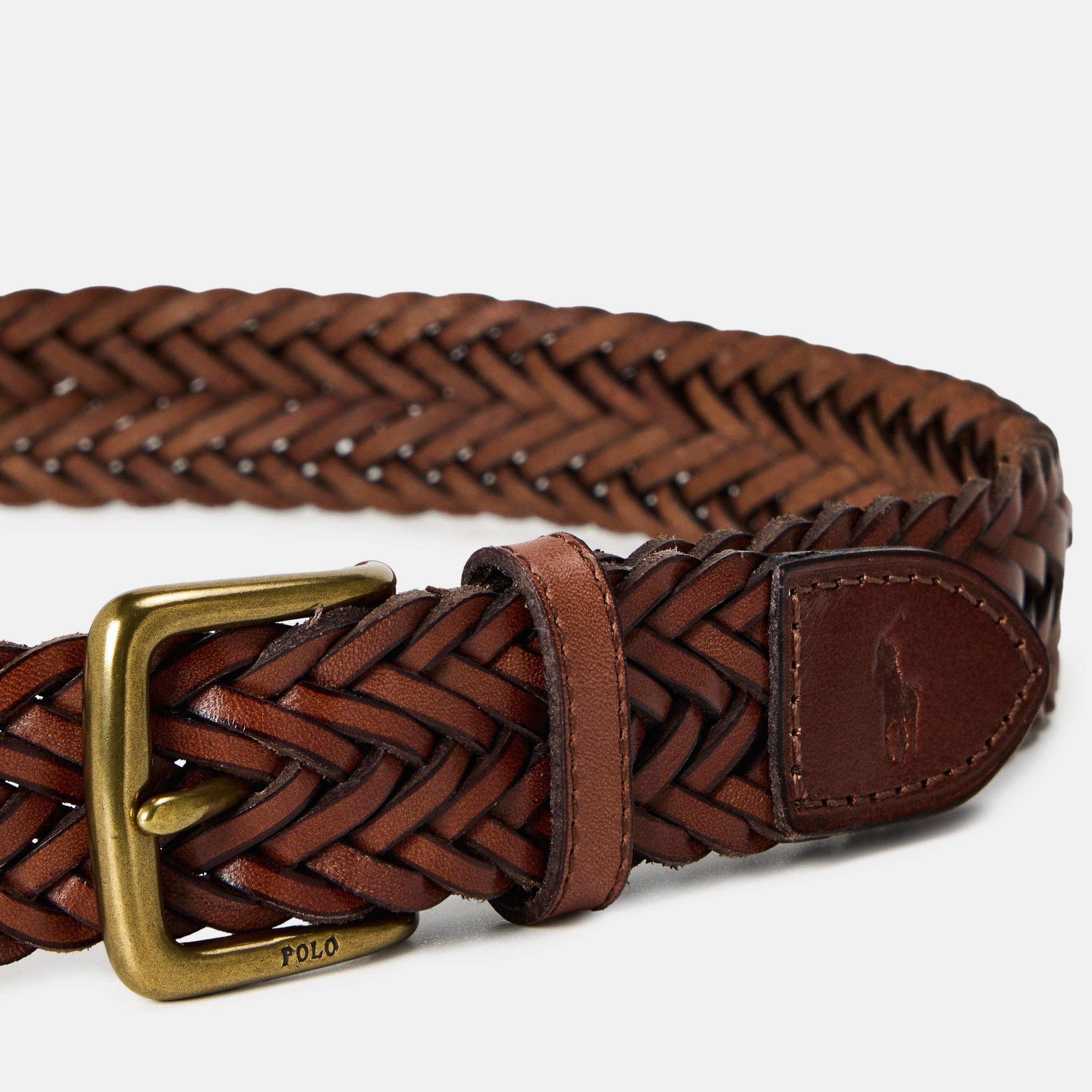 Polo Saddle - Polo Ralph Lauren - Men's Smooth Weave Leather Belt - 4