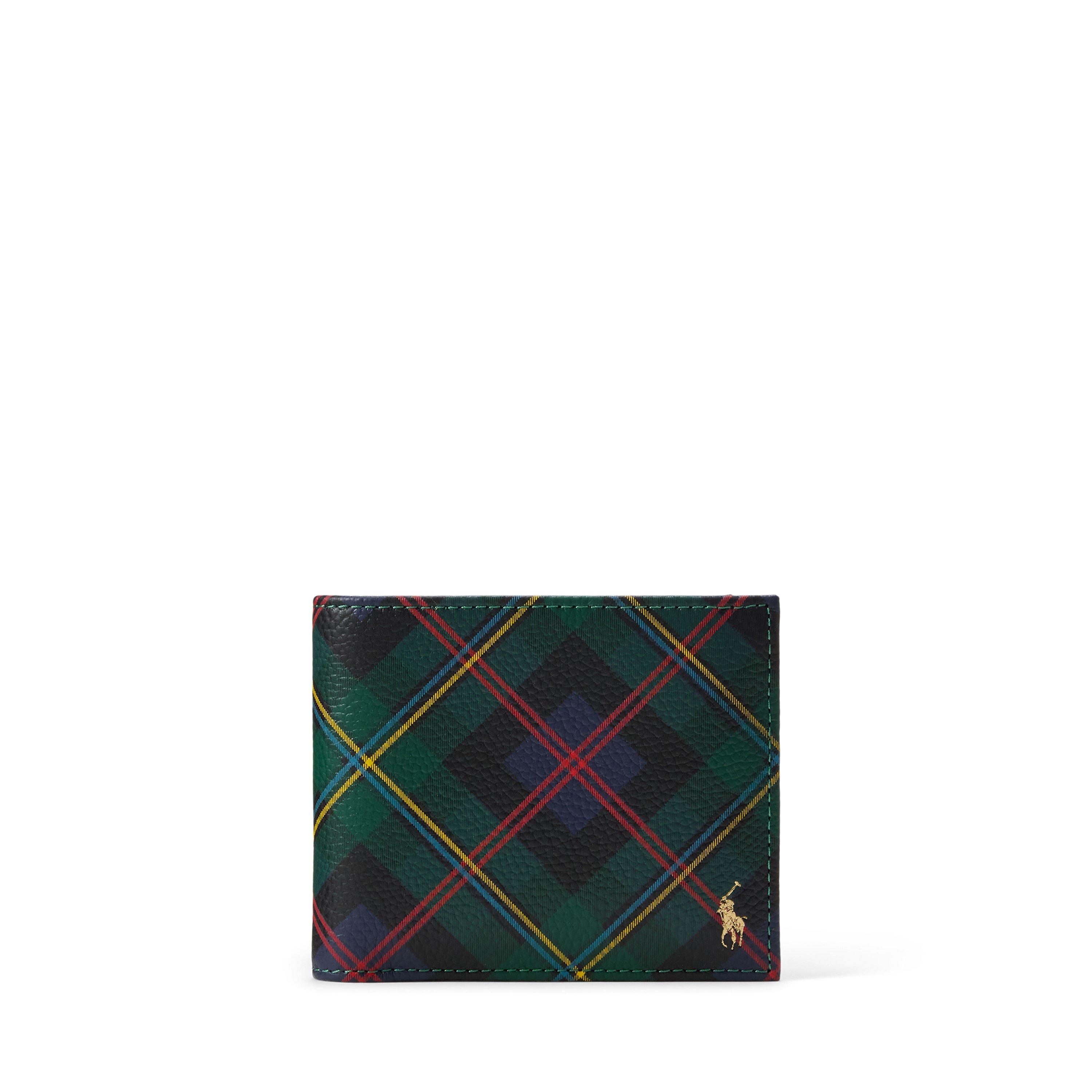Polo Ralph Lauren Men's  Tartan Leather Trifold Wallet