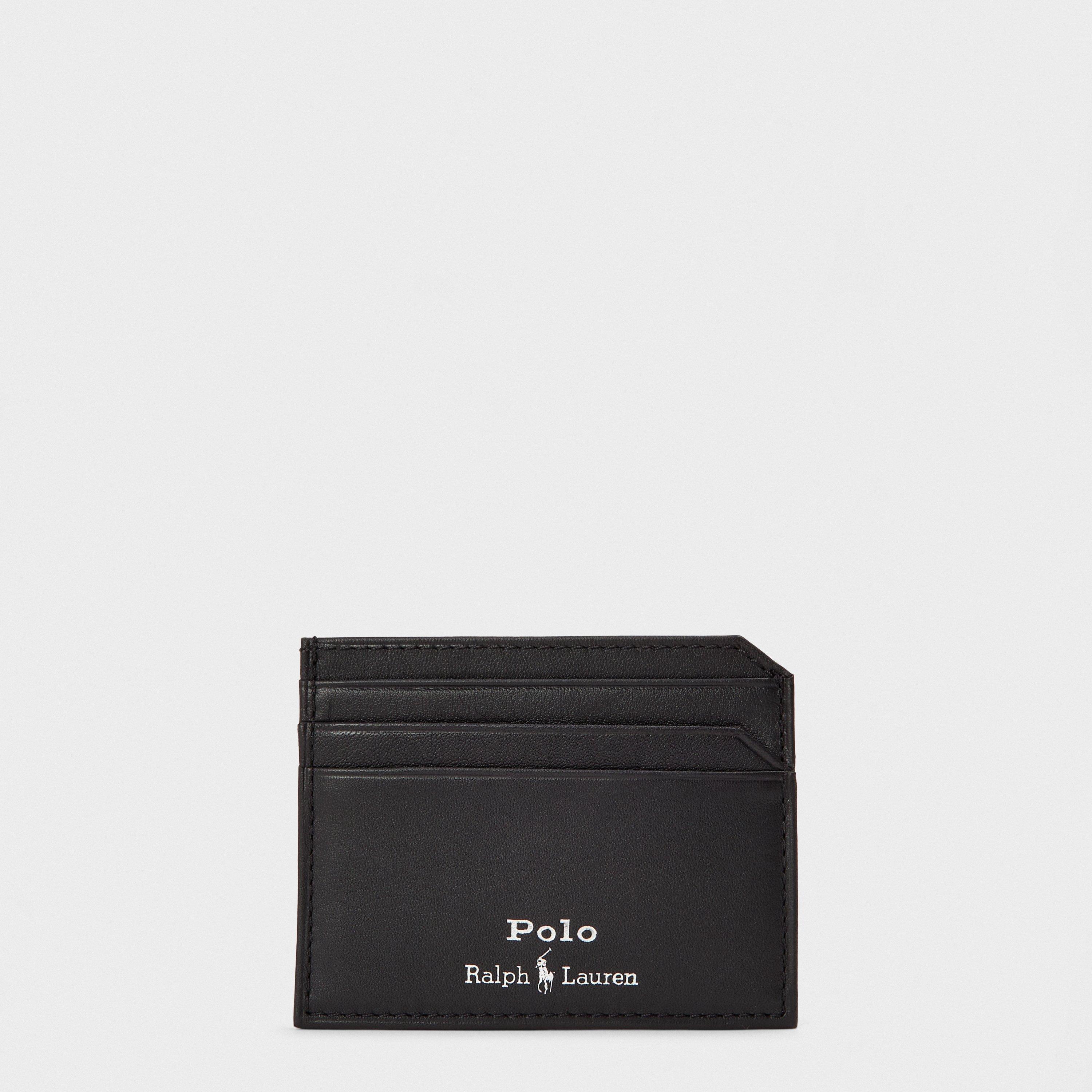 Black - Polo Ralph Lauren - Men's Smooth Leather Card Holder - 1