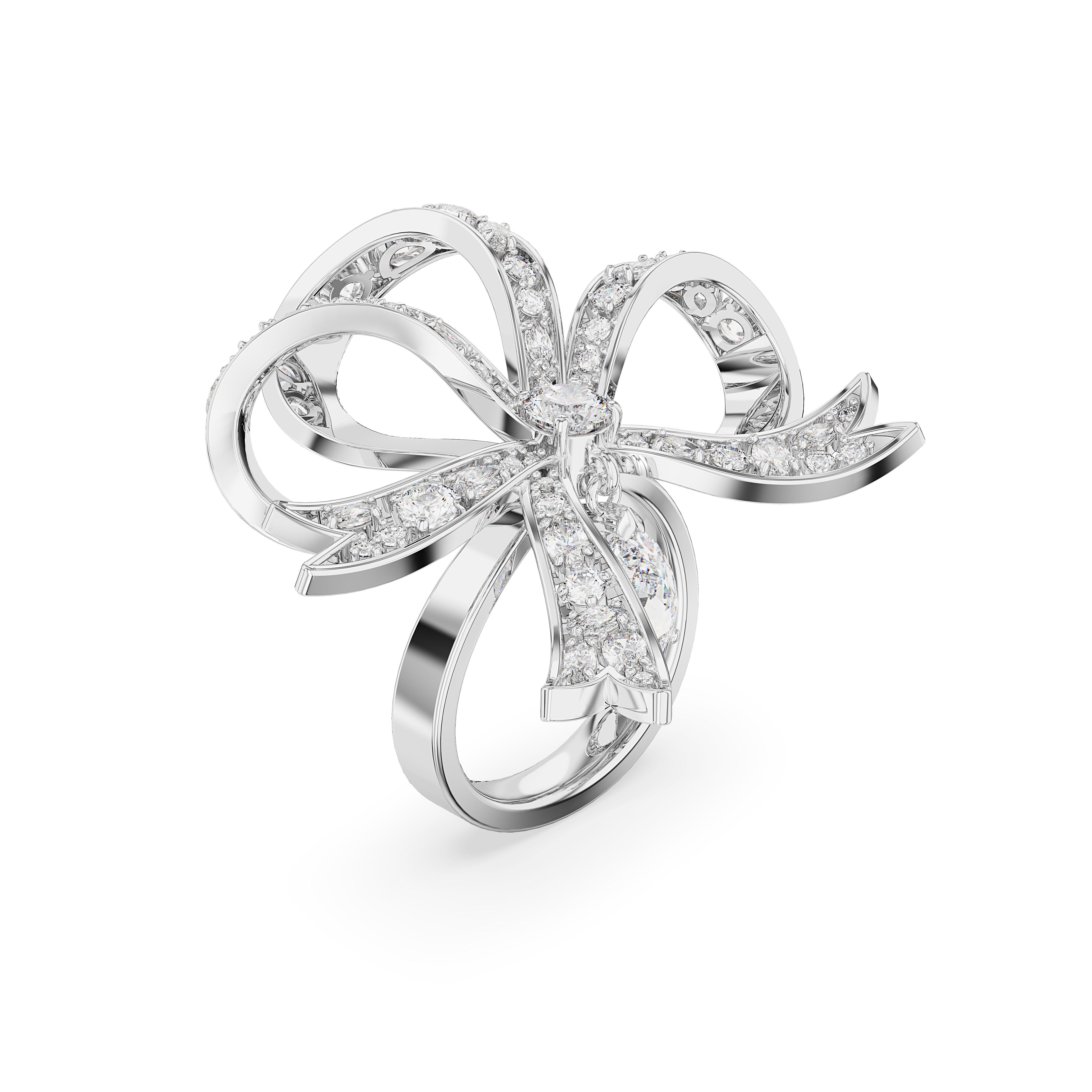 Rodijum - Swarovski - Women's Hyperbola Band Ring - 2