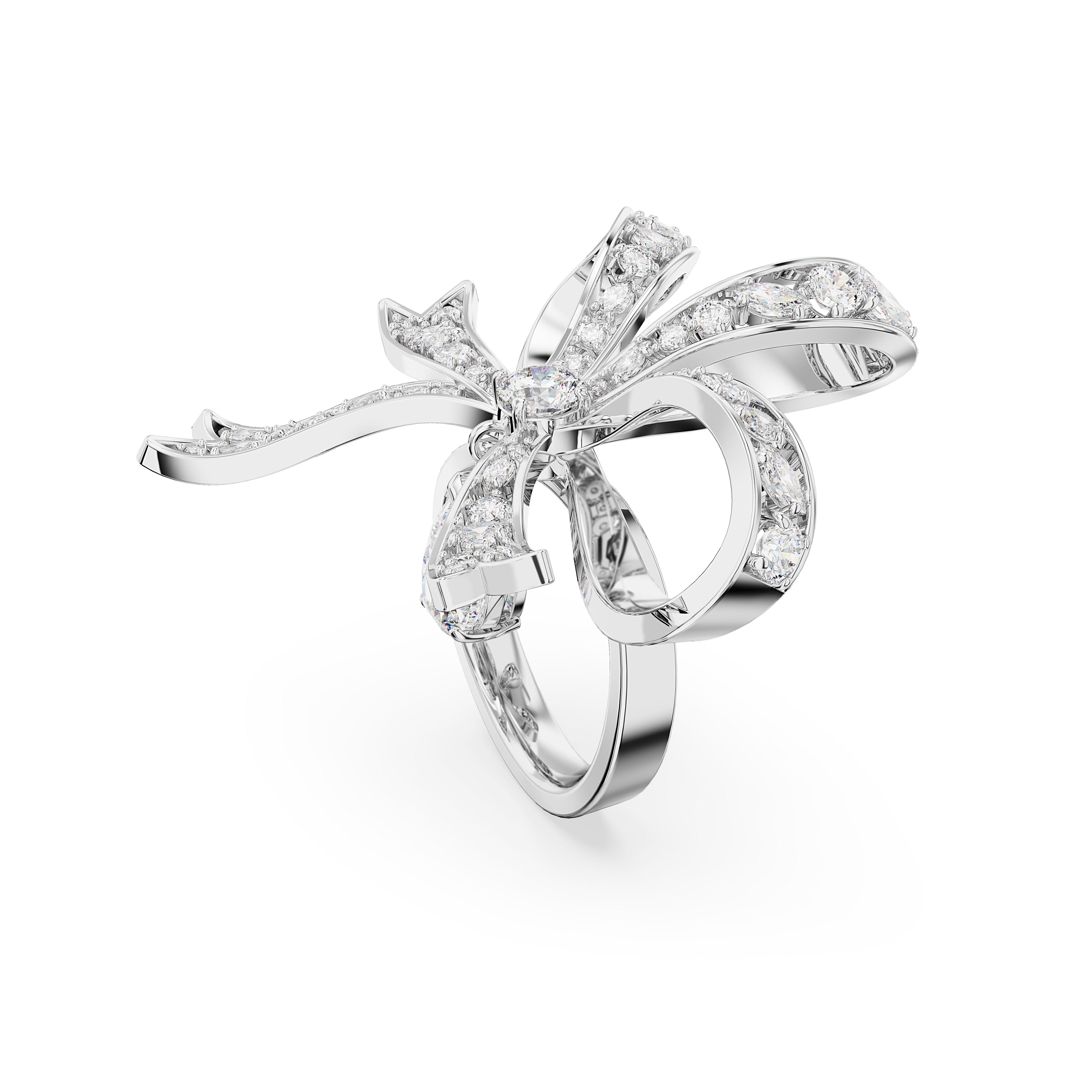 Rodijum - Swarovski - Women's Hyperbola Band Ring - 3