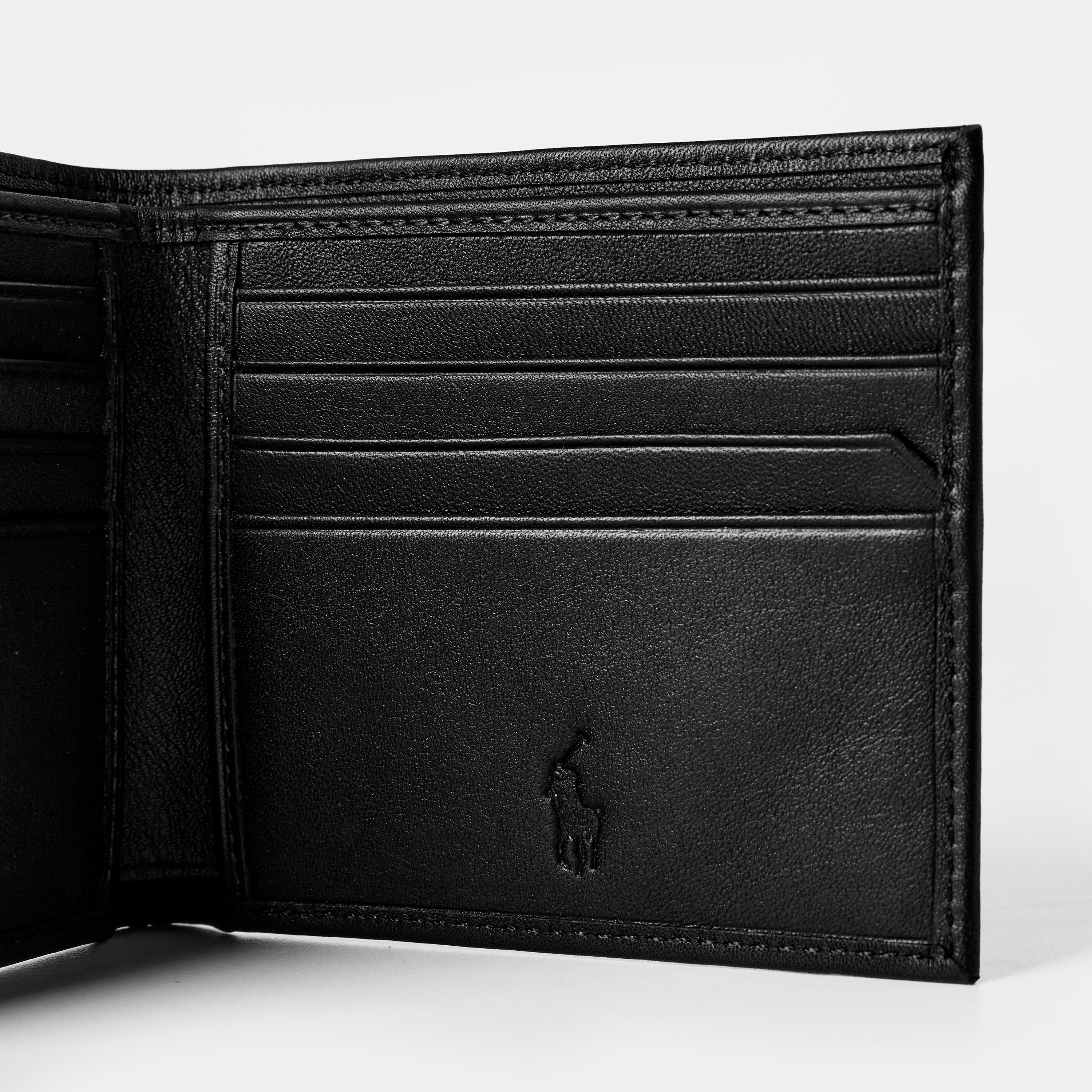 Black - Polo Ralph Lauren - Men's Smooth Leather Billfold Wallet - 3