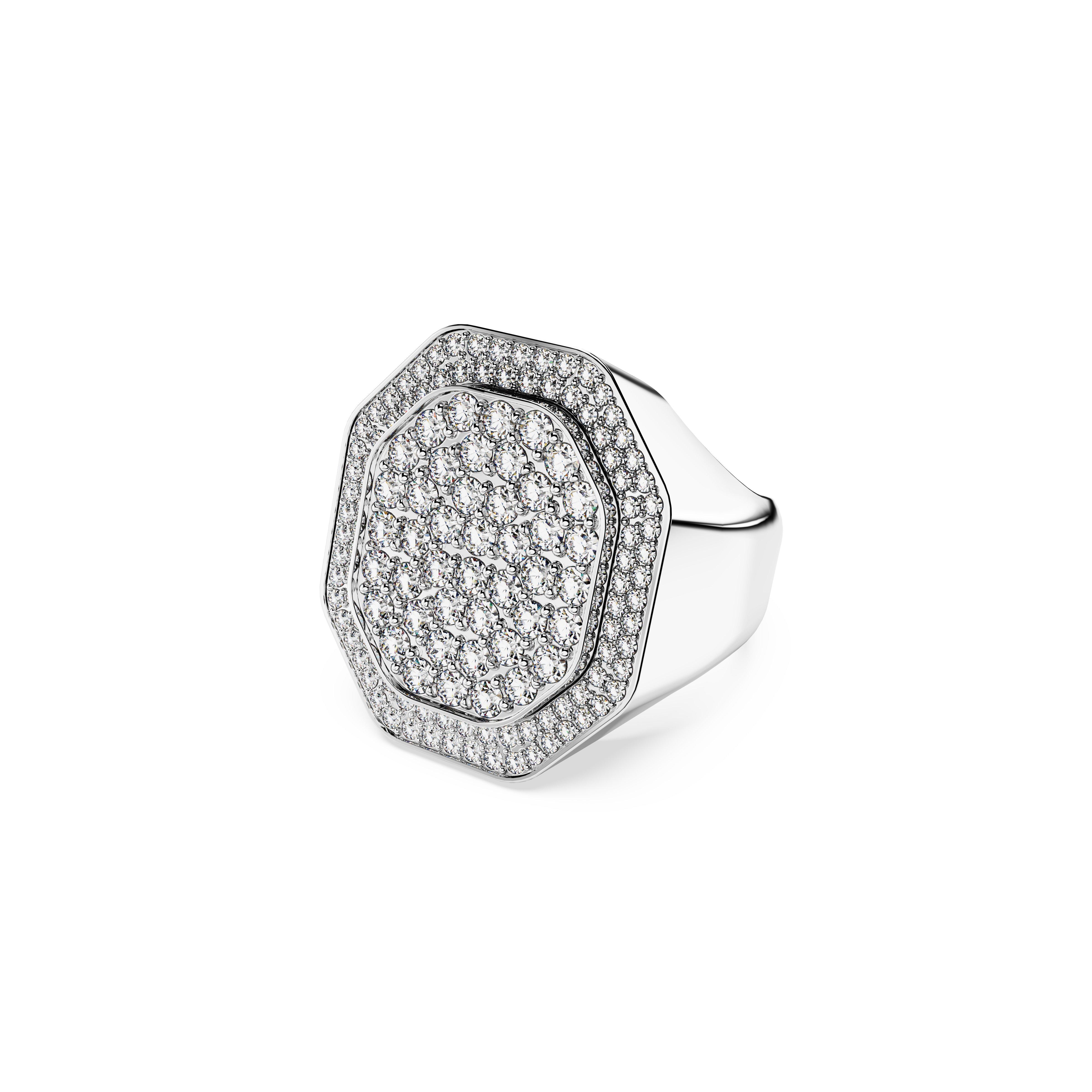 Ródio - Swarovski - Women's Dextera Signet Ring - 1