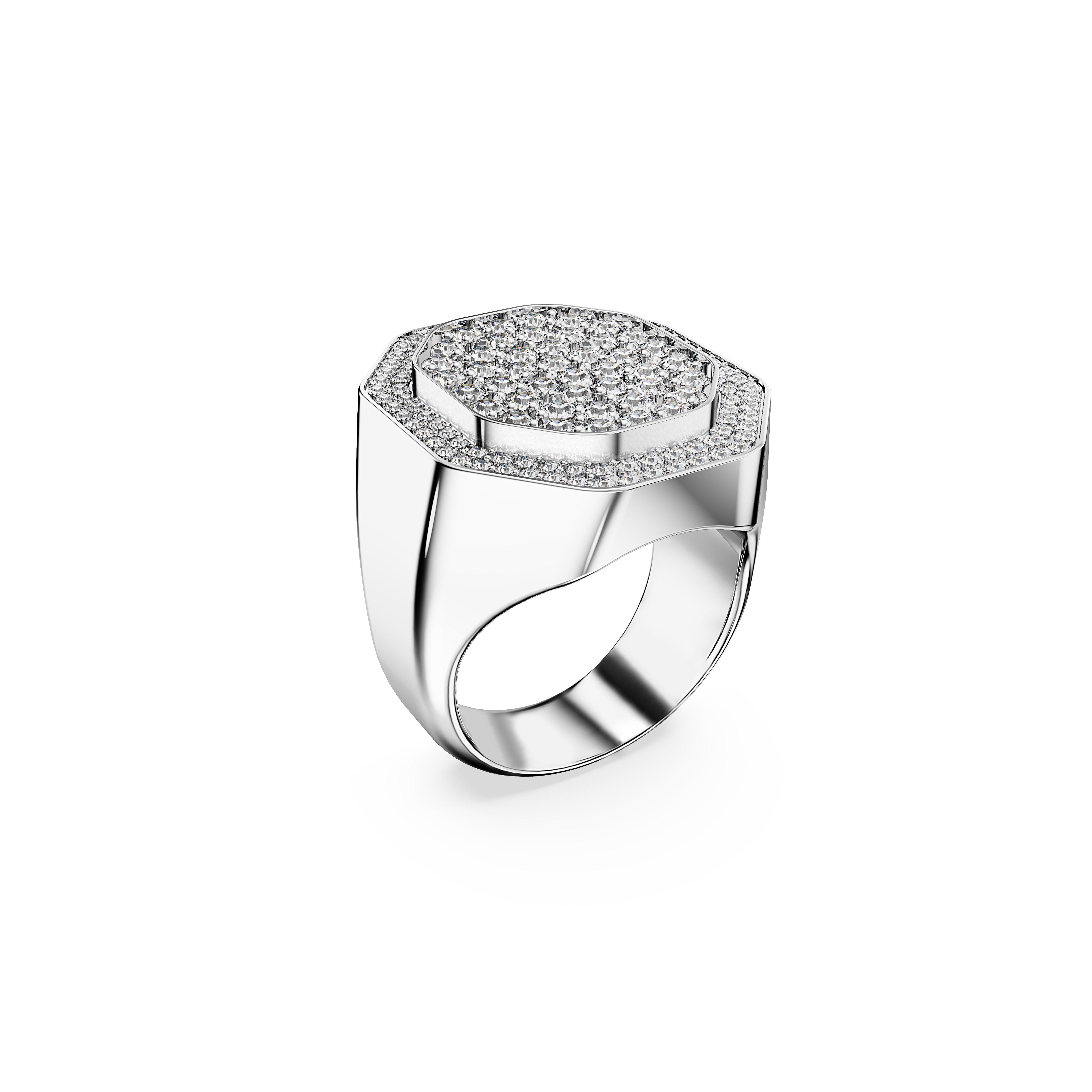 Rodijum - Swarovski - Women's Dextera Signet Ring - 2
