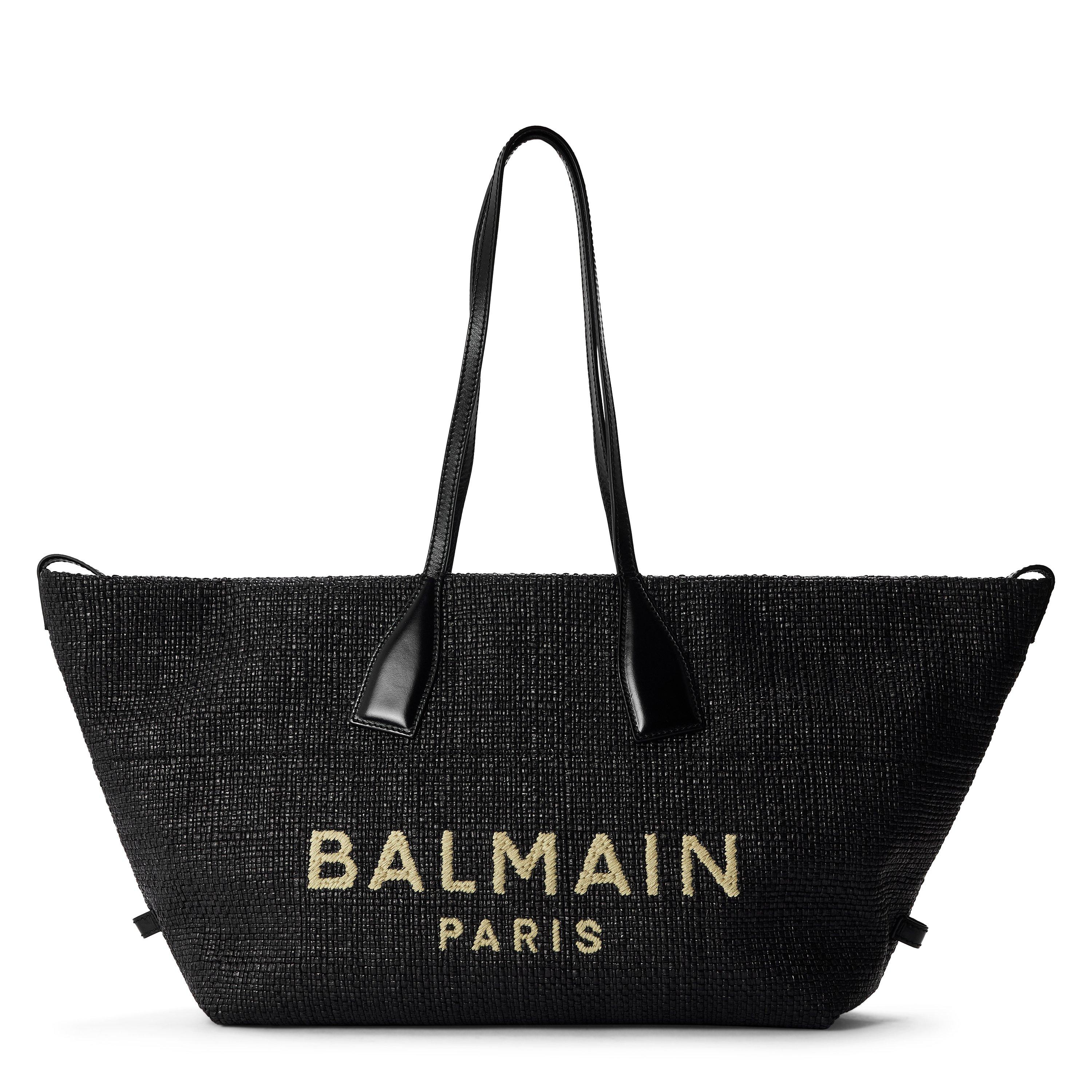 Black - Balmain - Balmain Raffia Tote Ld54 - 1