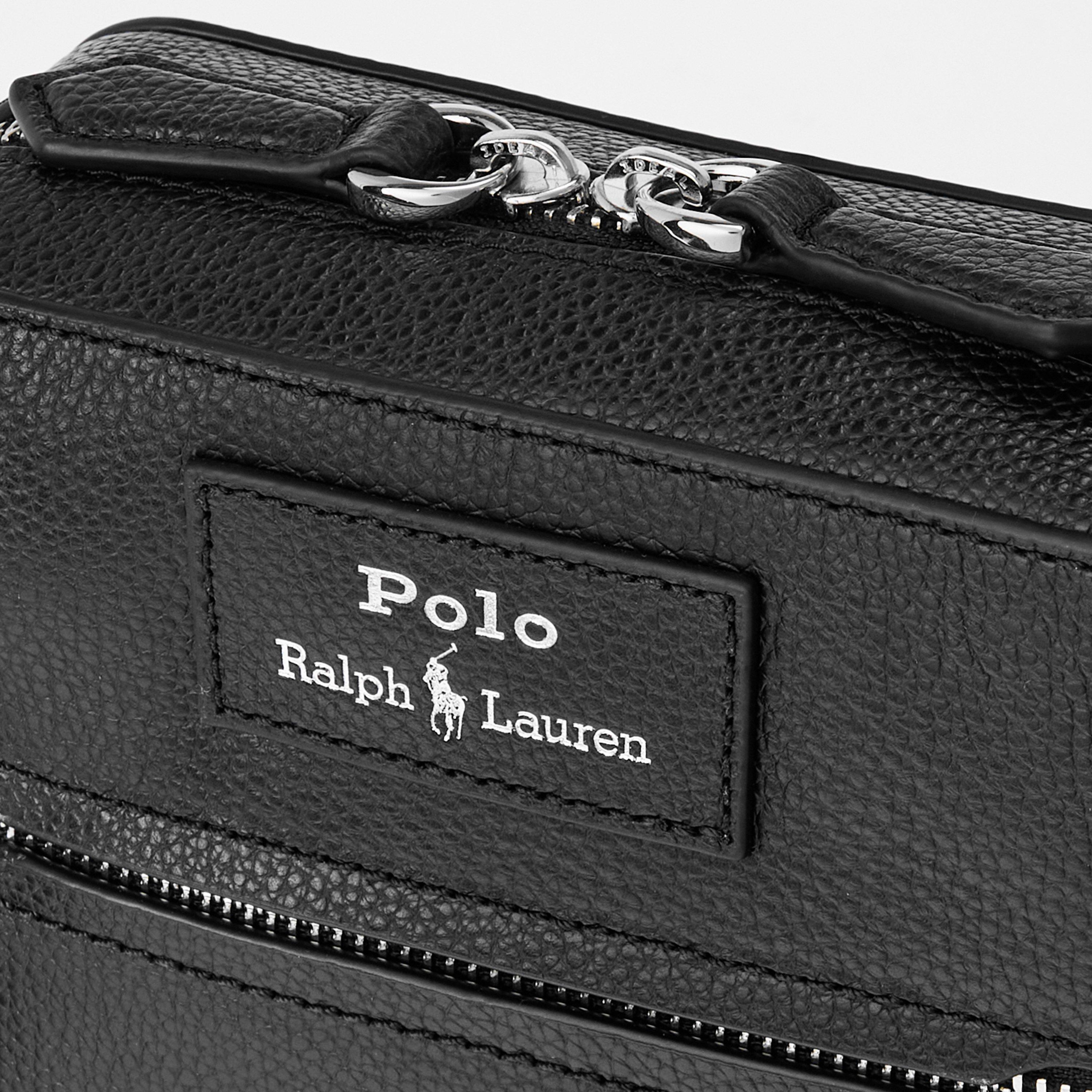 Black - Polo Ralph Lauren - Men's Pebble Leather Cross Body Bag - 4