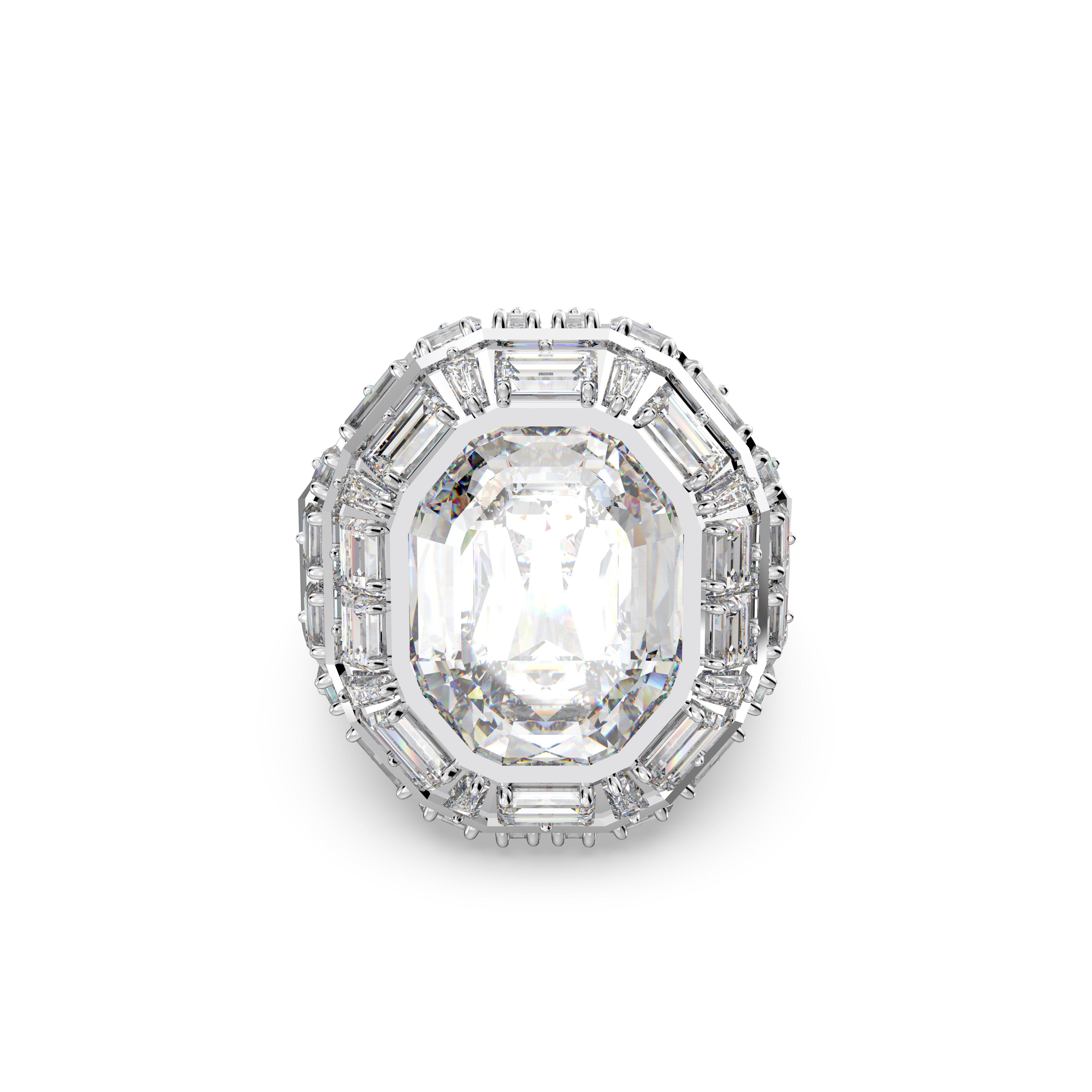 Rhodium - Swarovski - Women's Mesmera Precision-Cut Crystal Rhodium-Plated Band Ring - 1