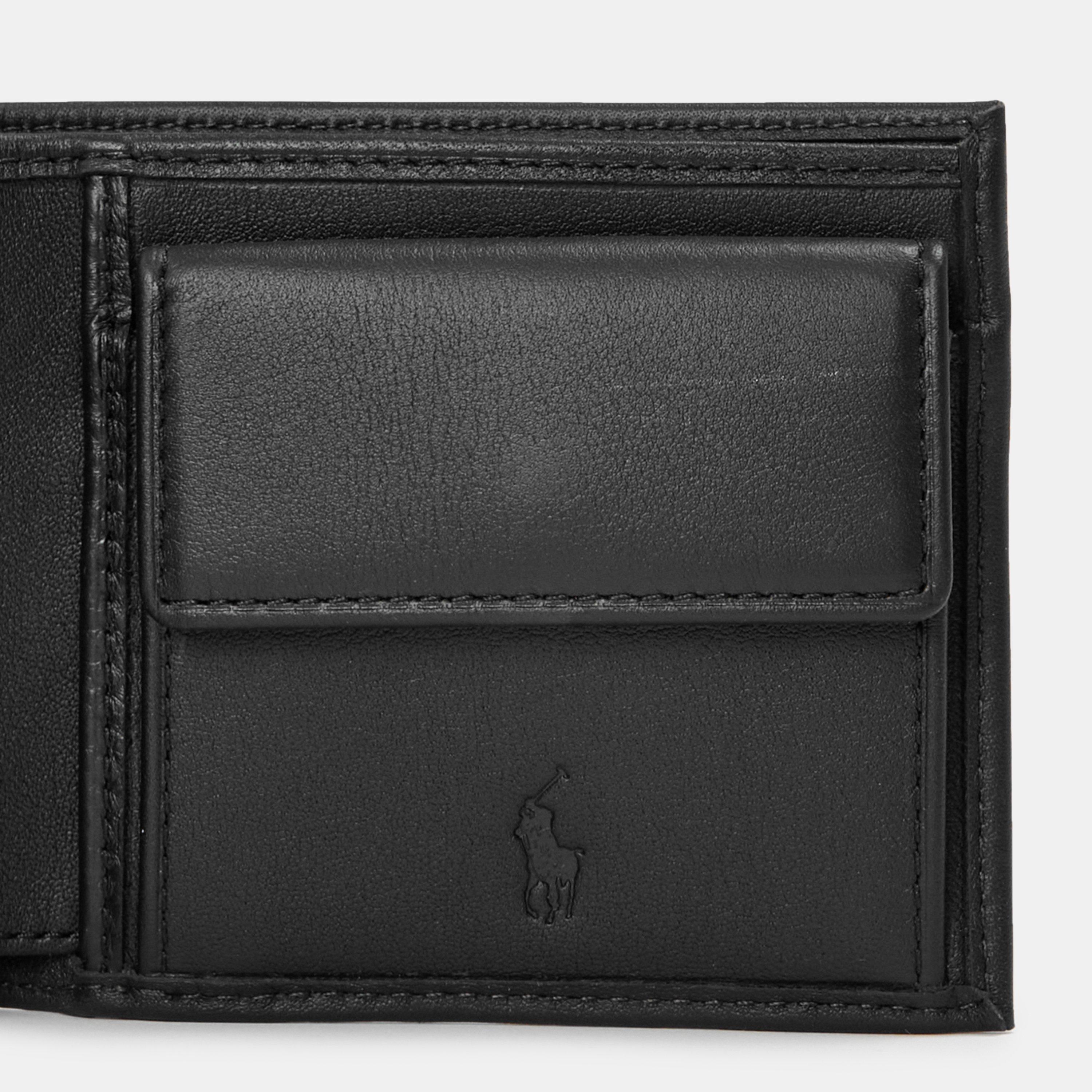 Black - Polo Ralph Lauren - Mens Smooth Leather Billfold Coin Wallet - 3