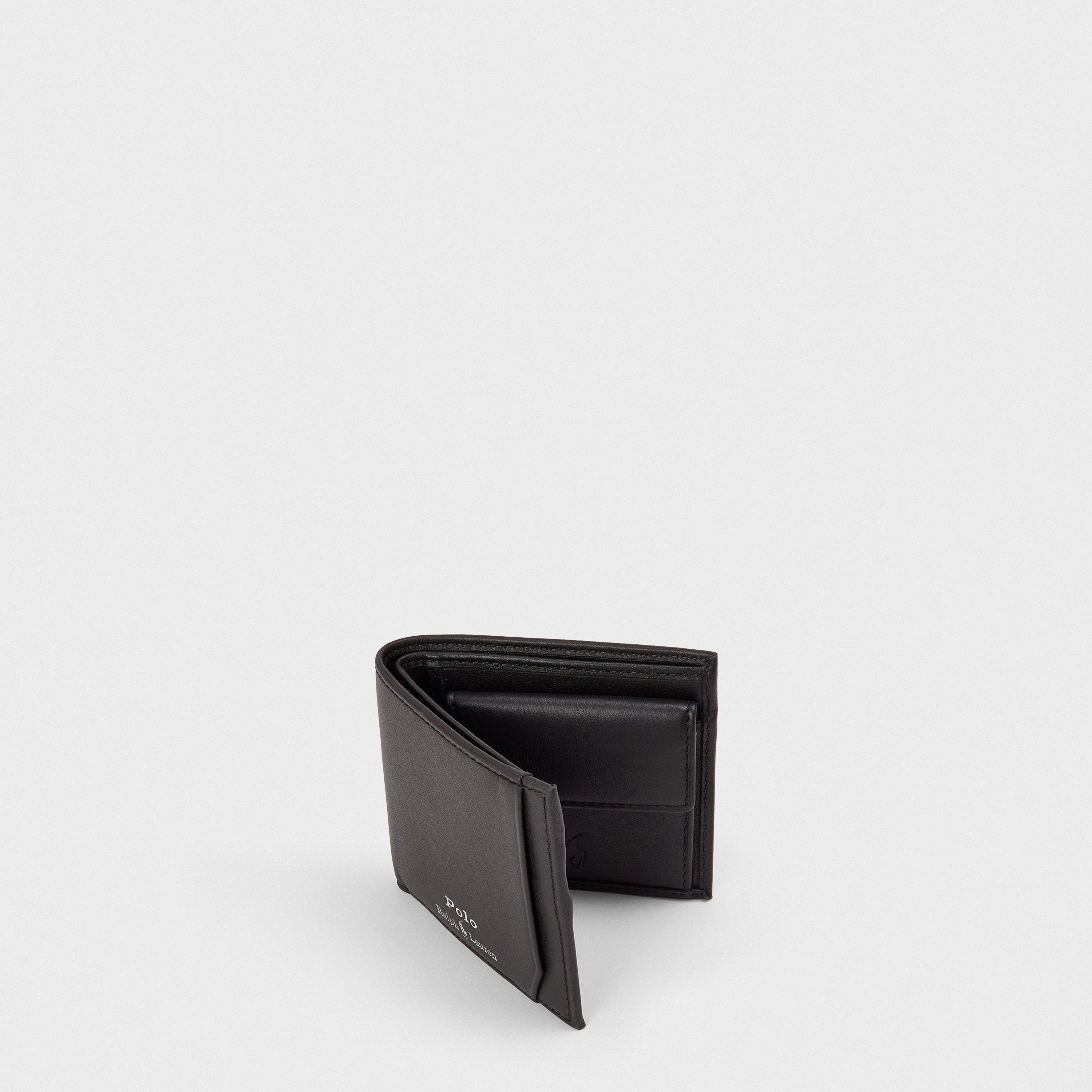 Black - Polo Ralph Lauren - Mens Smooth Leather Billfold Coin Wallet - 4