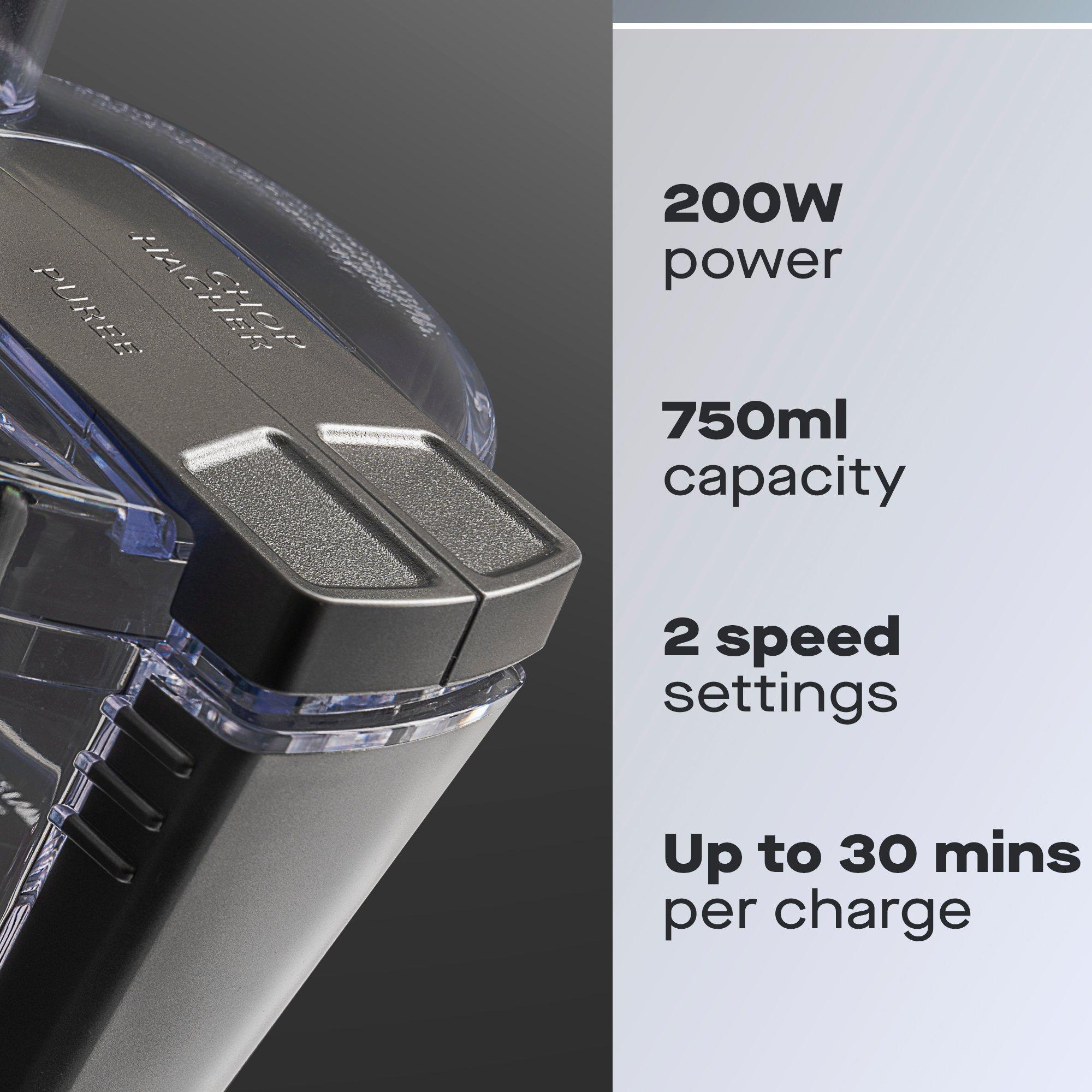 Black - Daewoo Electricals - 200W Cordless Pro 750ml Food Processor - 2