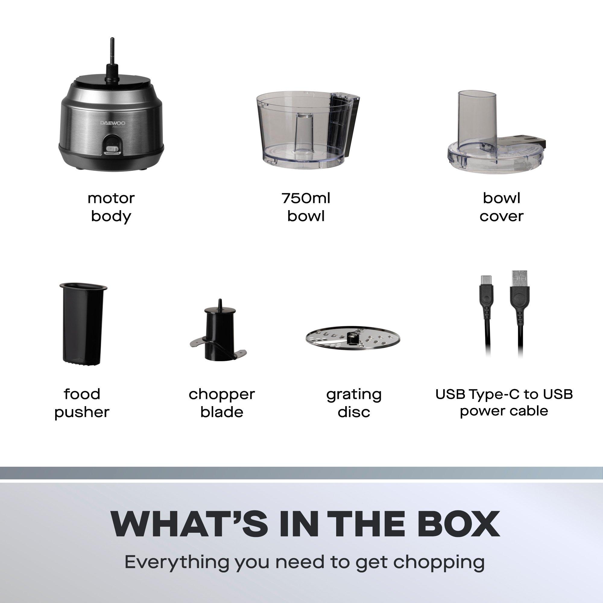 Black - Daewoo Electricals - 200W Cordless Pro 750ml Food Processor - 5