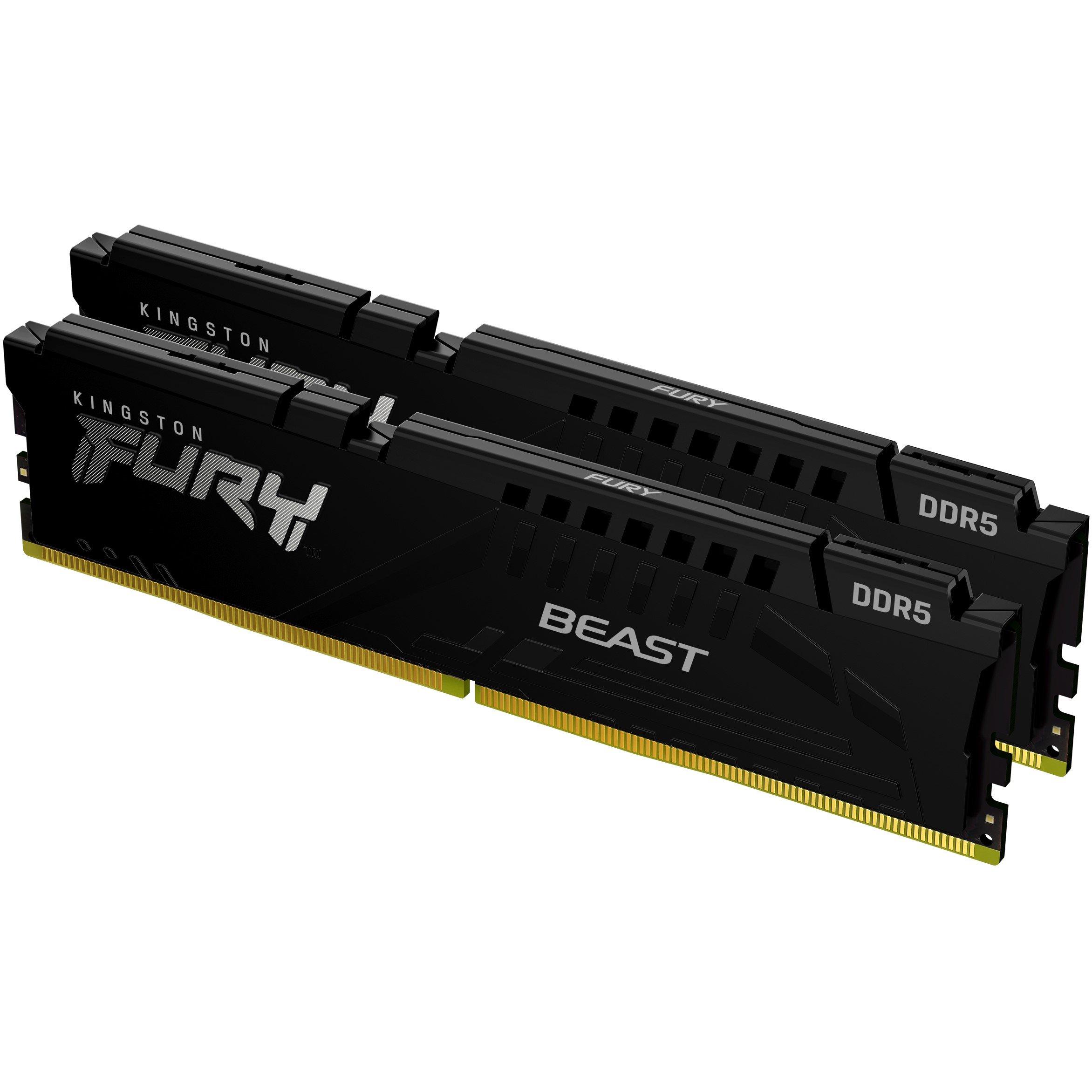 Schwarz - Kingston - Technology FURY Beast 32GB 6000MT/s DDR5 CL36 DIMM (Kit of 2) Black EXPO