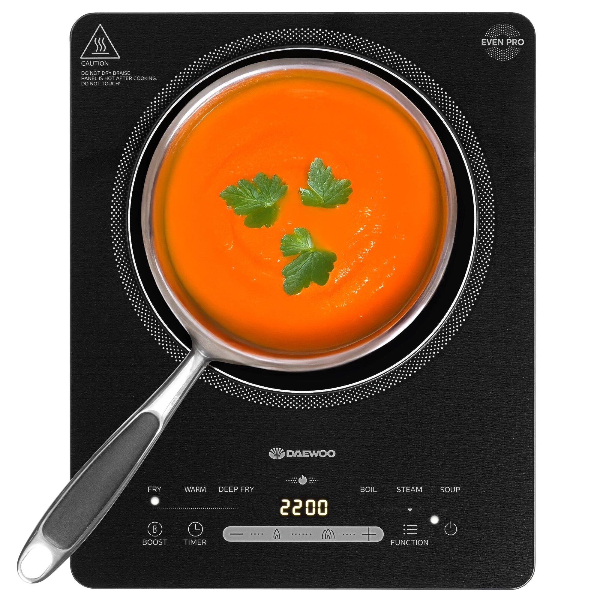 Black - Daewoo Electricals - 2200W Single Induction Hob - 1