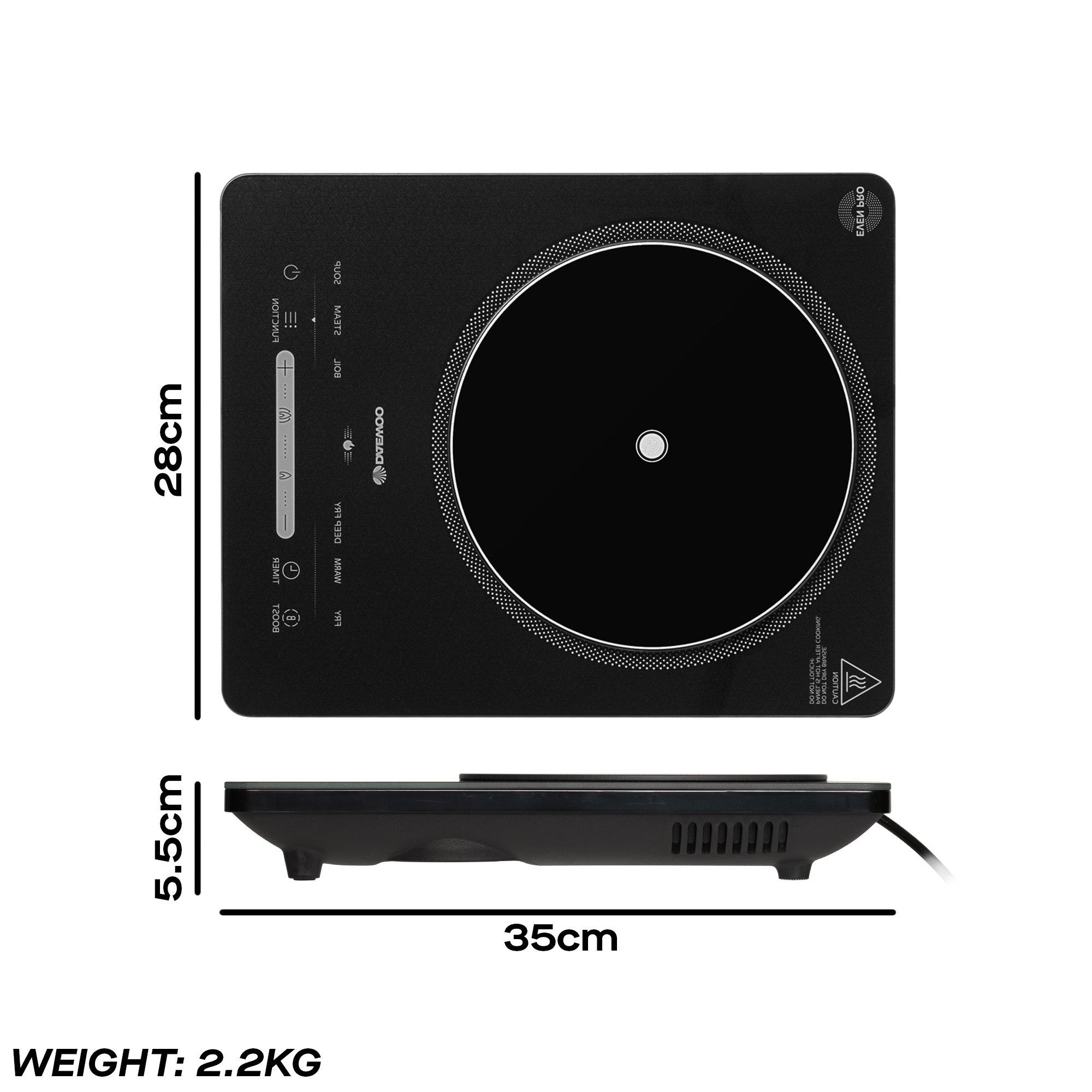 Black - Daewoo Electricals - 2200W Single Induction Hob - 6