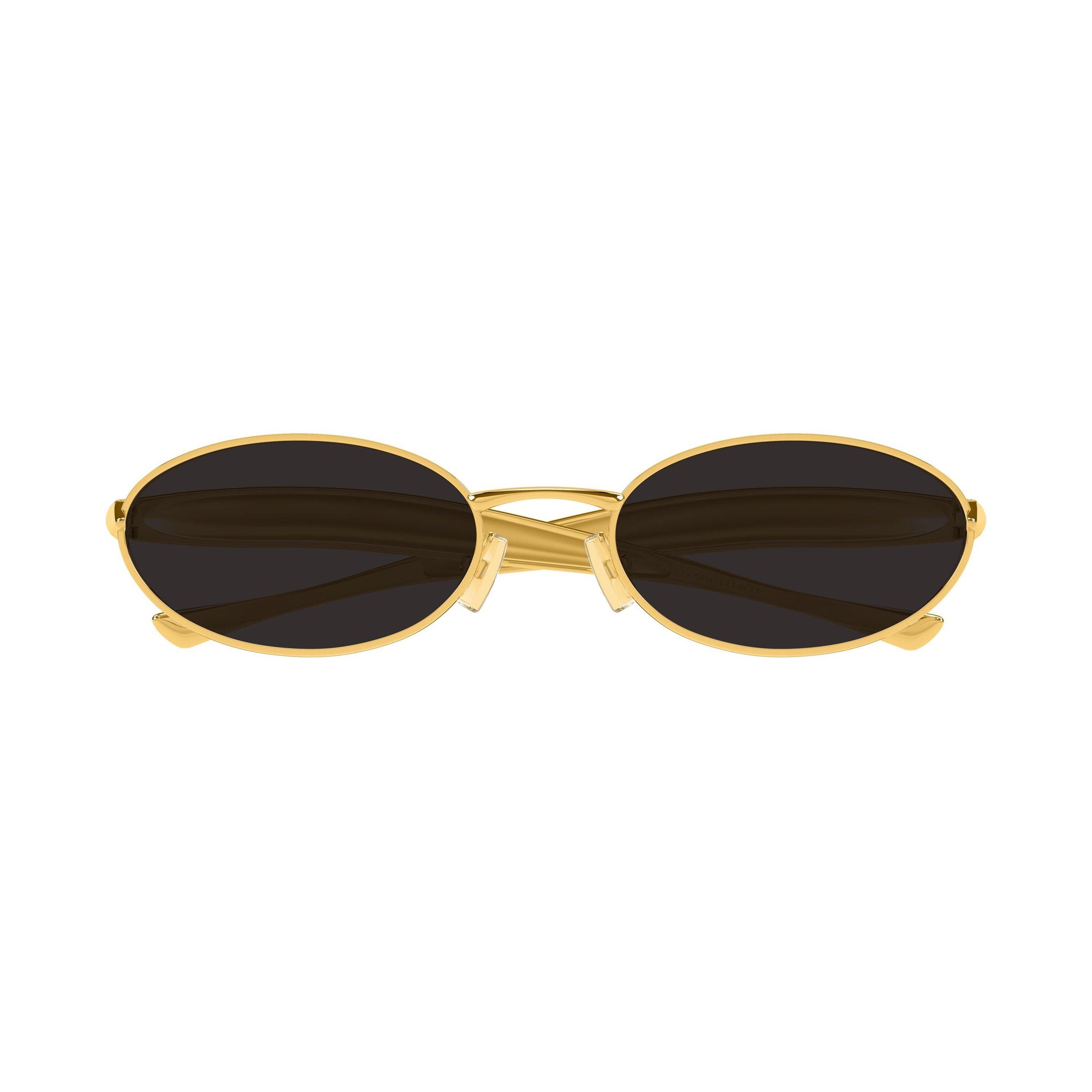 Gold/Grey - Bottega Veneta - Oval Sunglasses - 2