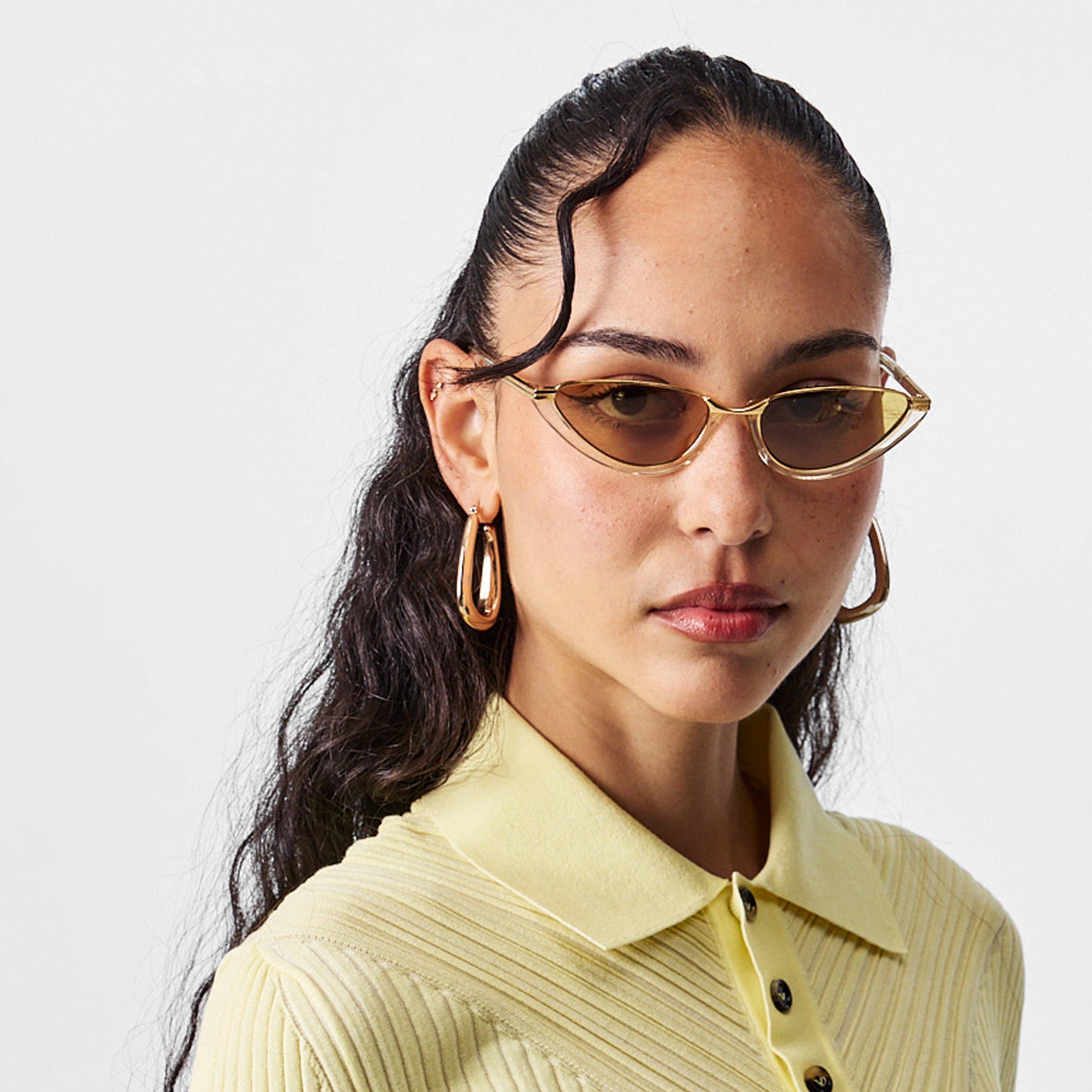 Yellow/Brown - Bottega Veneta - Cat Eye Sunglasses - 2