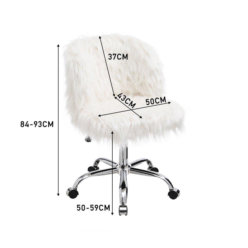White - Kabinet UK - Plush Faux Fur Office Chair - 8
