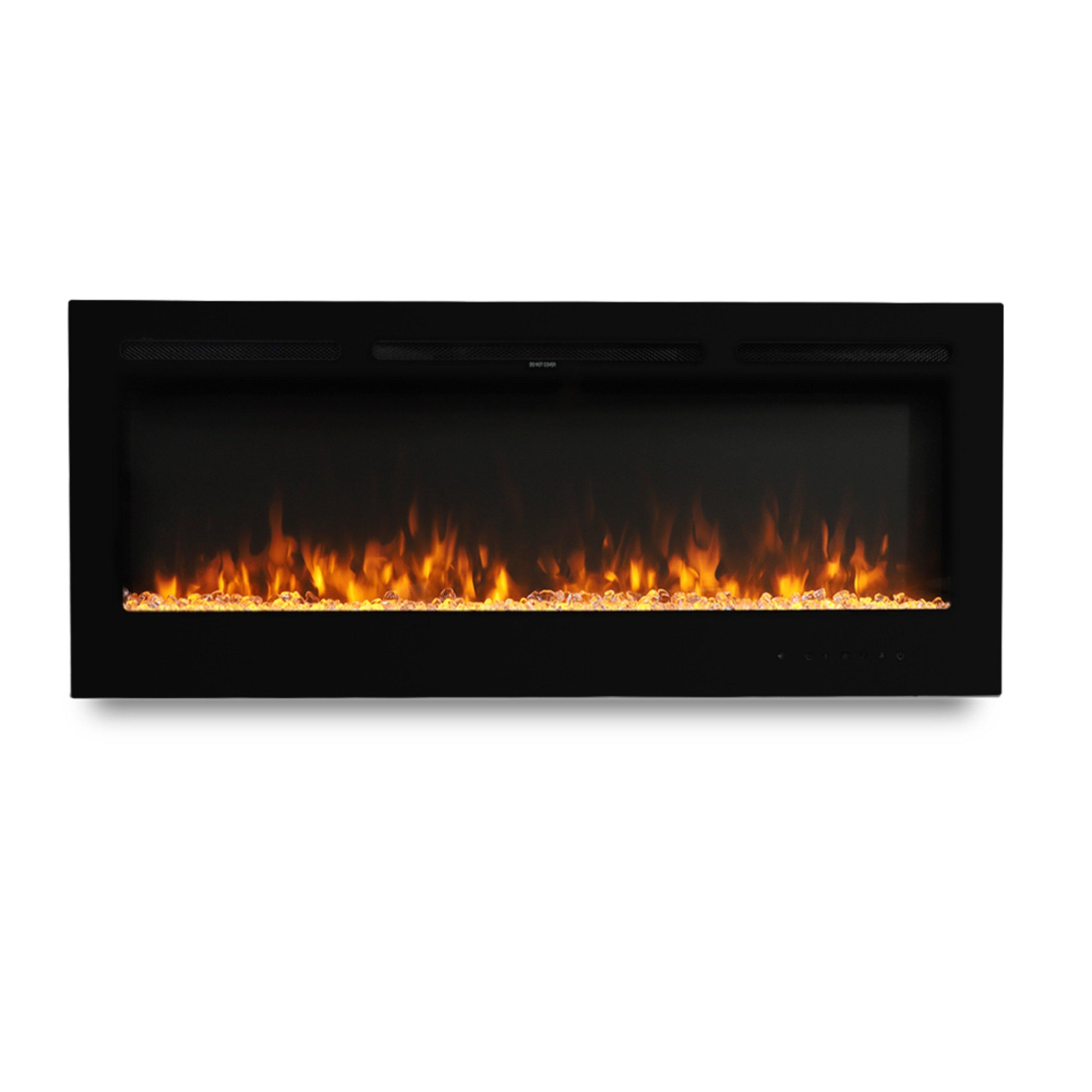 Black - Kabinet UK - 50/60 Inch Wall Mounted Electric Fireplace 1800W - 4