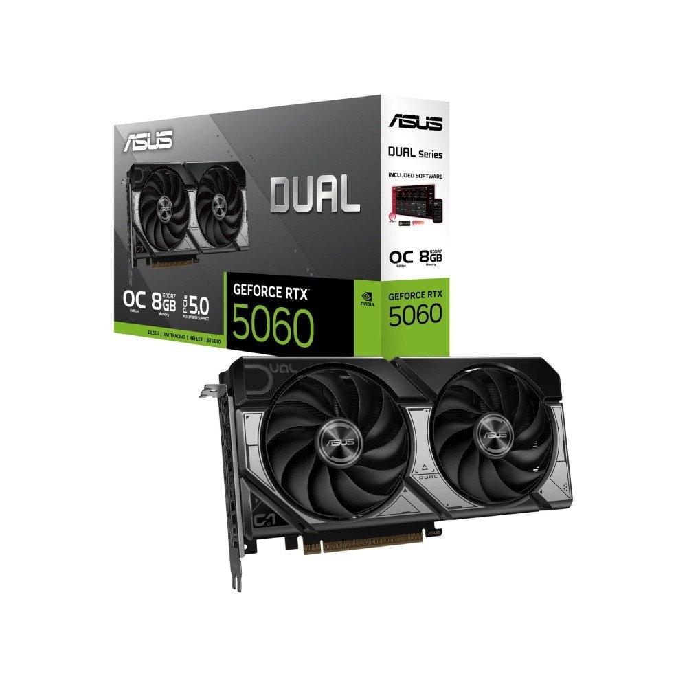 Noir - ASUS - NVIDIA GeForce RTX 5060 Dual OC Graphics Card for Gaming - 8GB - 1
