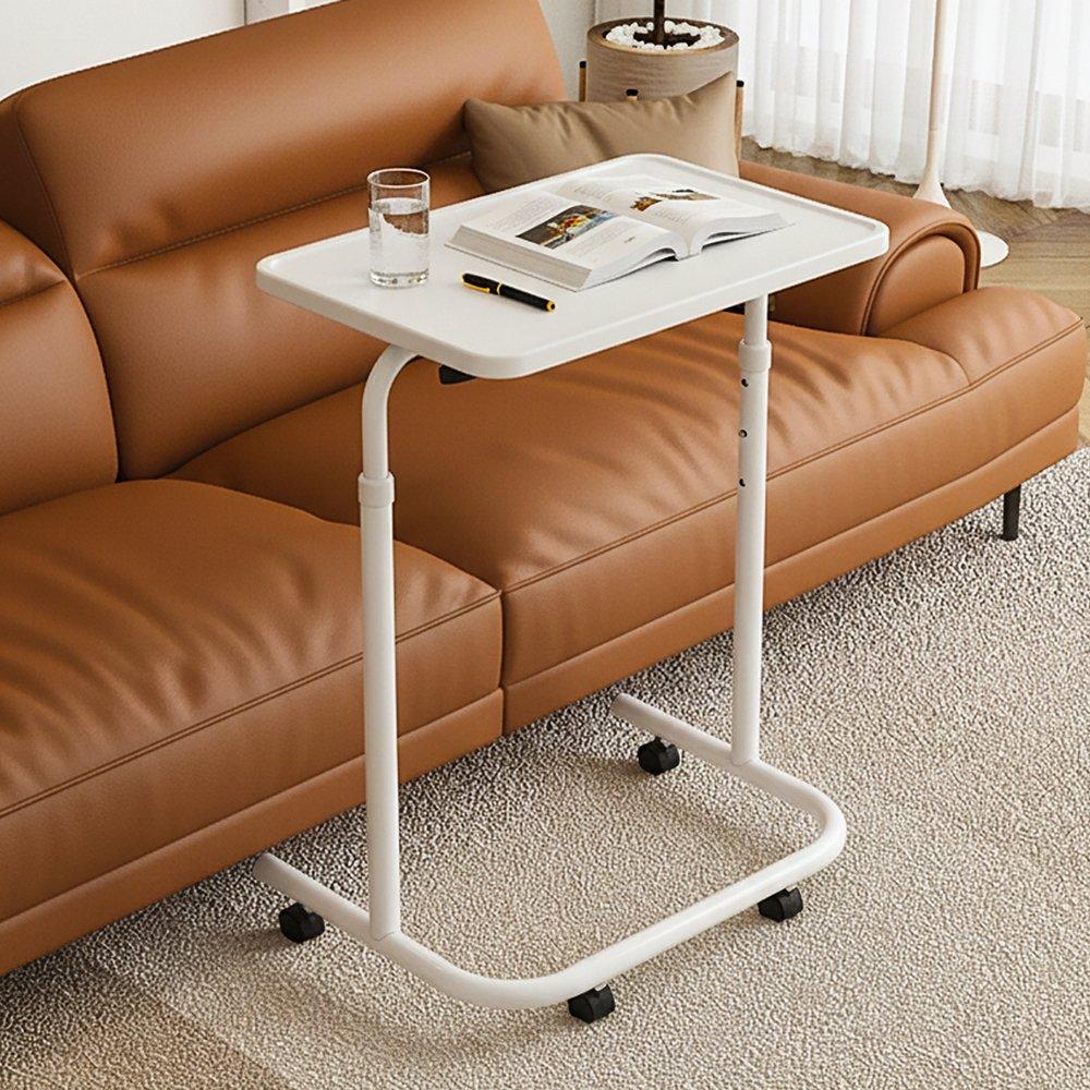 White - Kabinet UK - Height Adjustable Side Table with Wheels - 1
