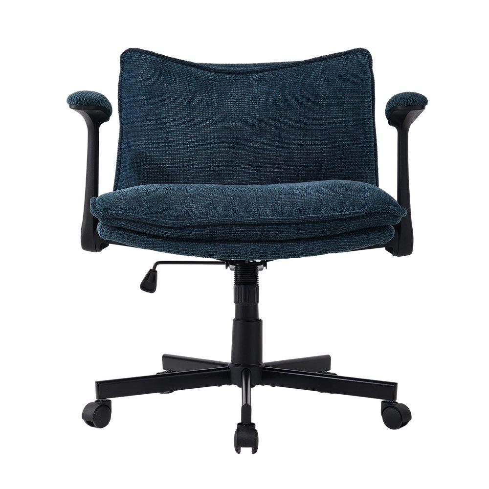Navy Blue - Kabinet UK - Chenille Height-Adjustable Office Chair - 2