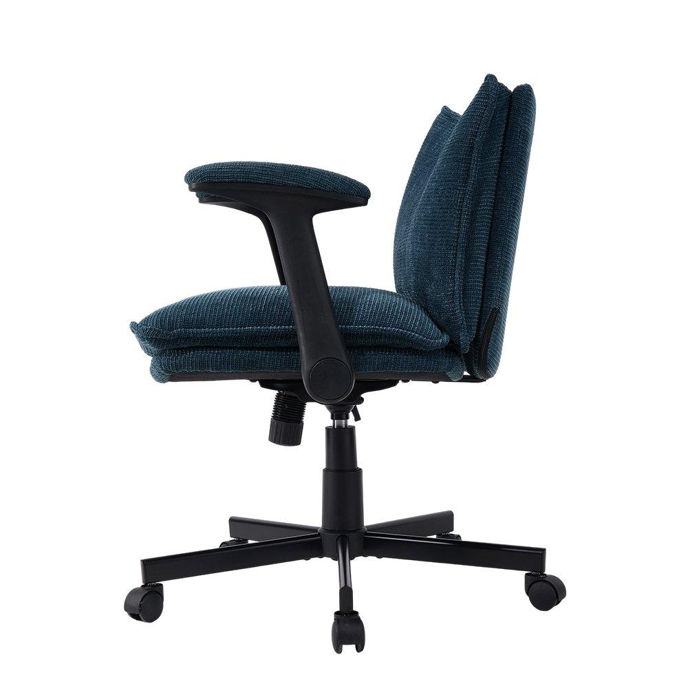 Navy Blue - Kabinet UK - Chenille Height-Adjustable Office Chair - 4