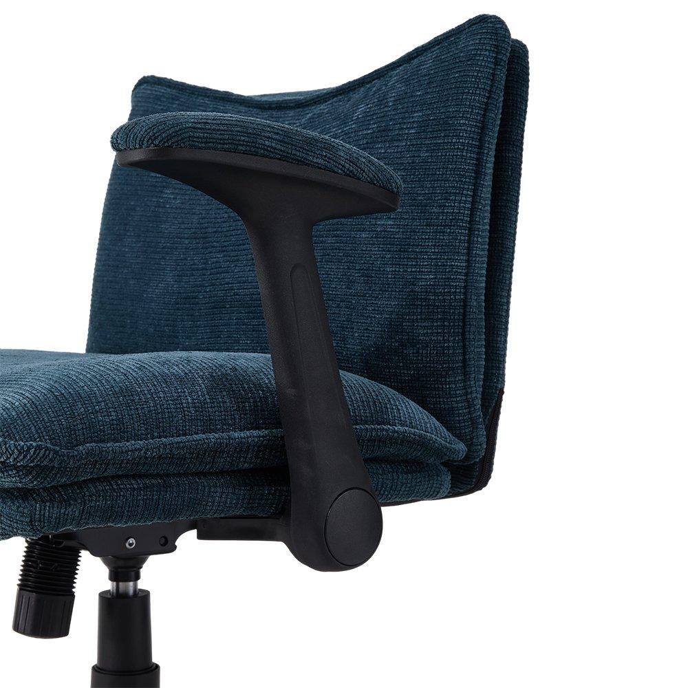 Navy Blue - Kabinet UK - Chenille Height-Adjustable Office Chair - 6