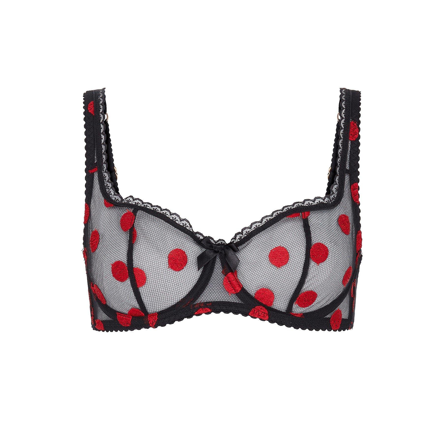 Black/Red - Agent Provocateur - GABBY Balconette Underwired Bra - 3