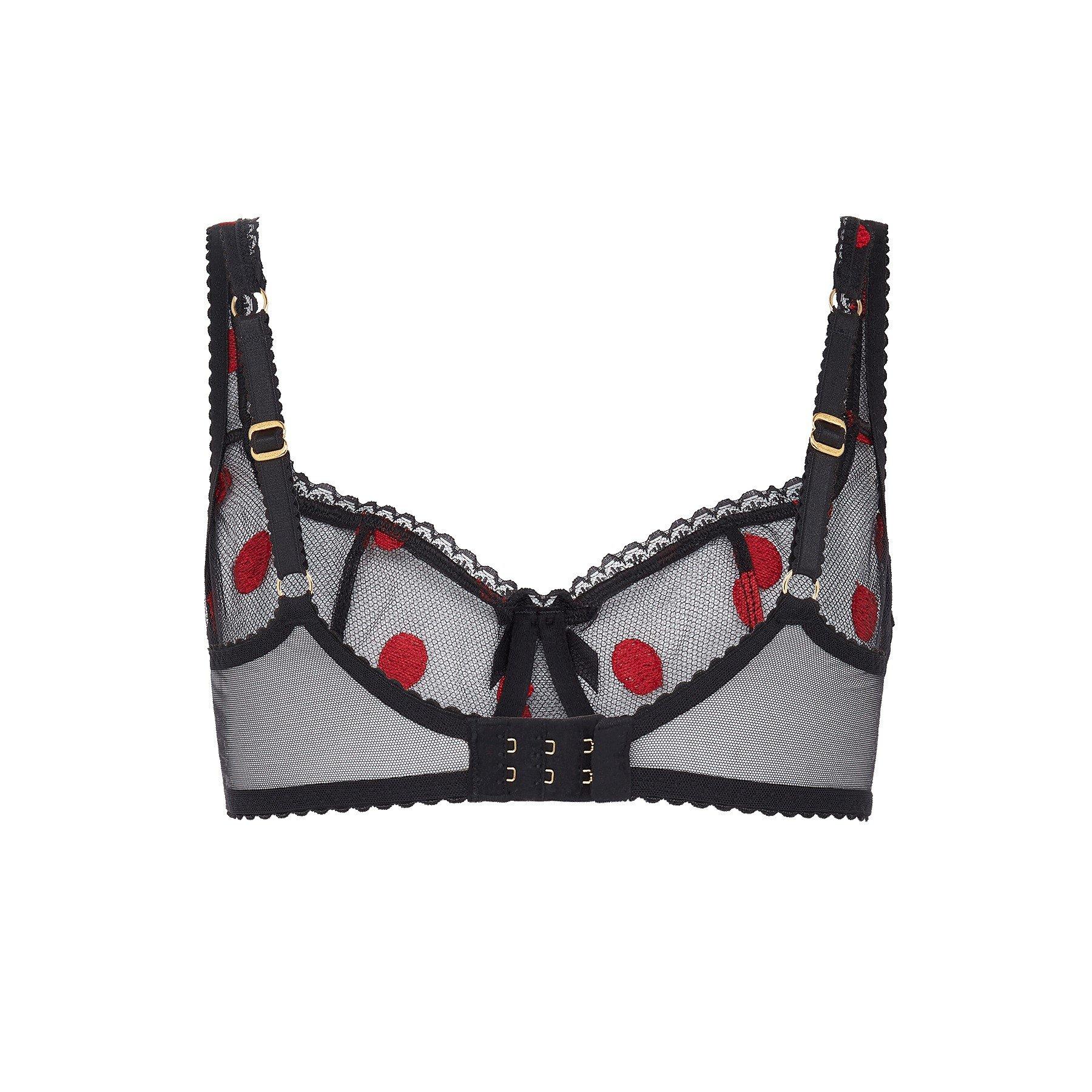 Black/Red - Agent Provocateur - GABBY Balconette Underwired Bra - 4