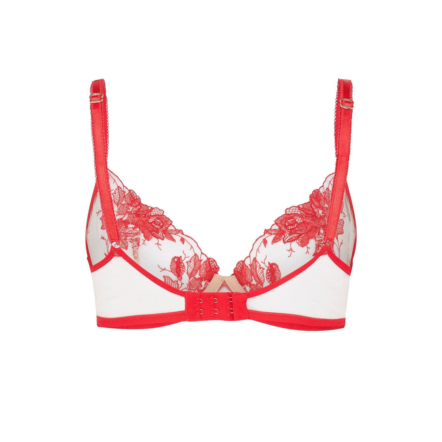 Red/Sand - Agent Provocateur - ELVIE Plunge Underwired Bra - 4