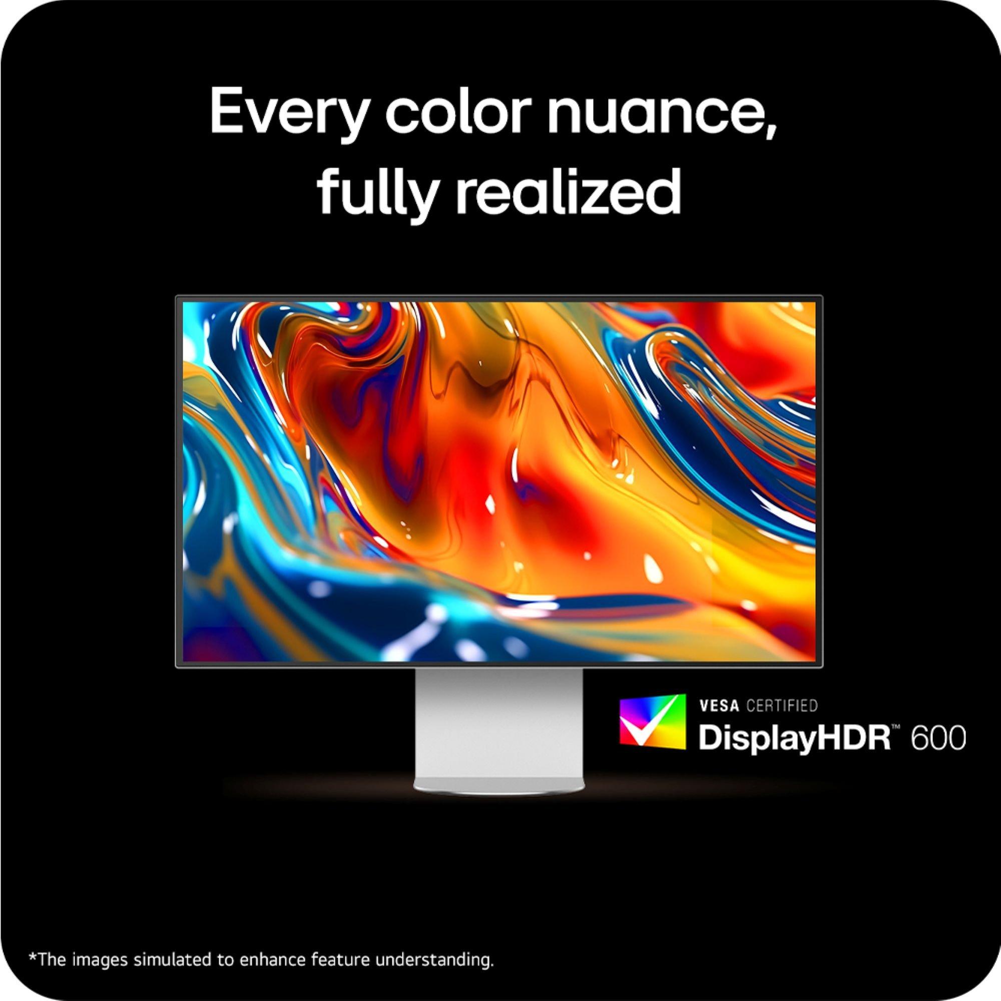 Silver - LG - LG 32U990A-S 32 Inch UltraFine 6K Nano IPS Black Thunderbolt 5 Monitor - 15