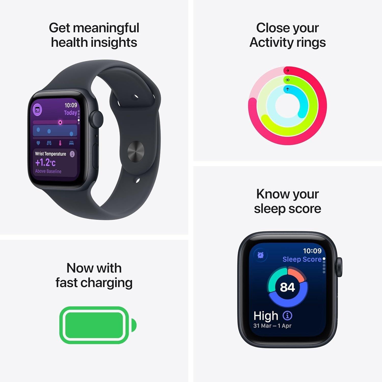 Midnight - Apple - Watch SE 3 GPS 44mm Aluminium Case With Sport Band - 2