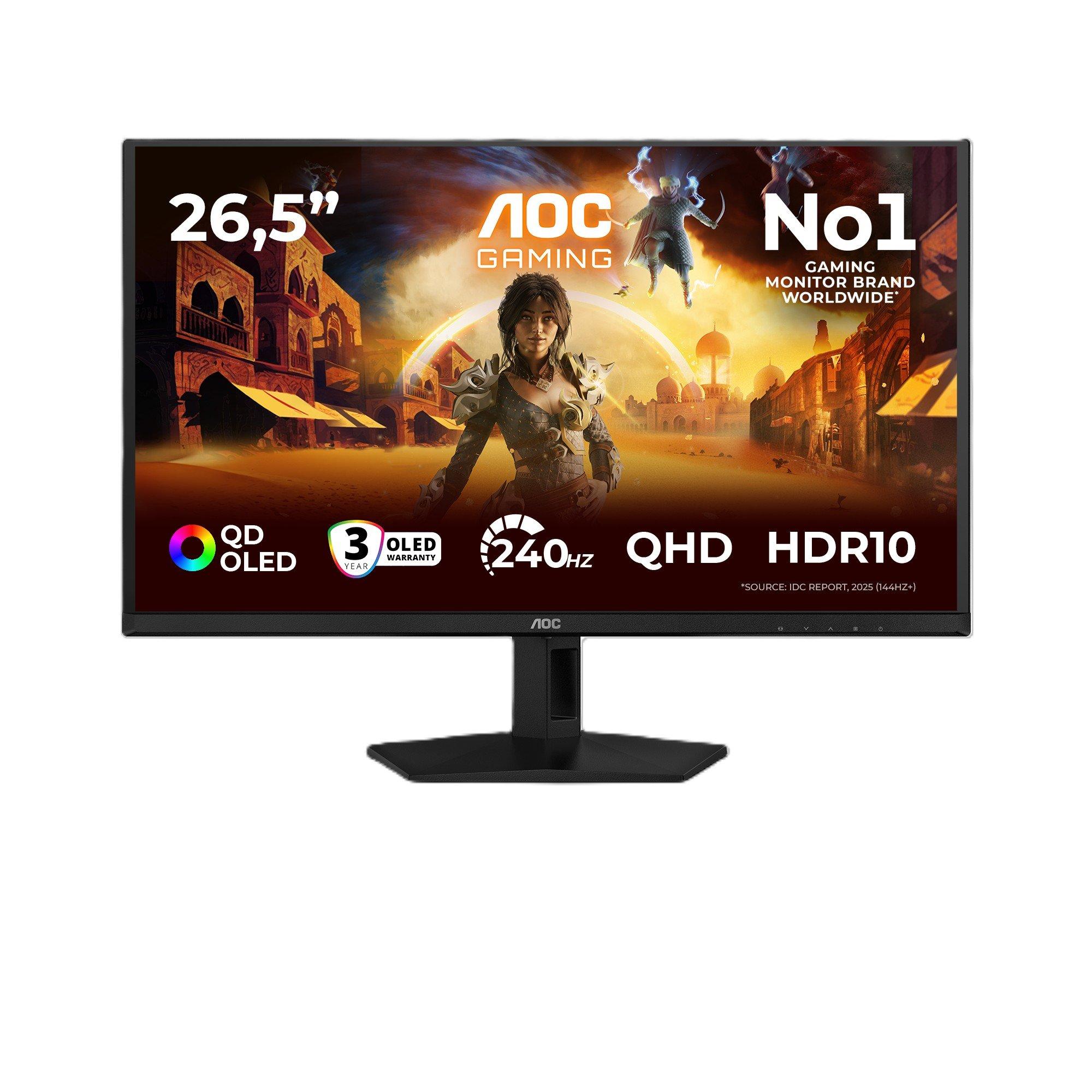Black - AOC - AOC Q27G41ZDF 27 Inch QD-OLED QHD 240Hz HDMI 2.1 Gaming monitor - 1