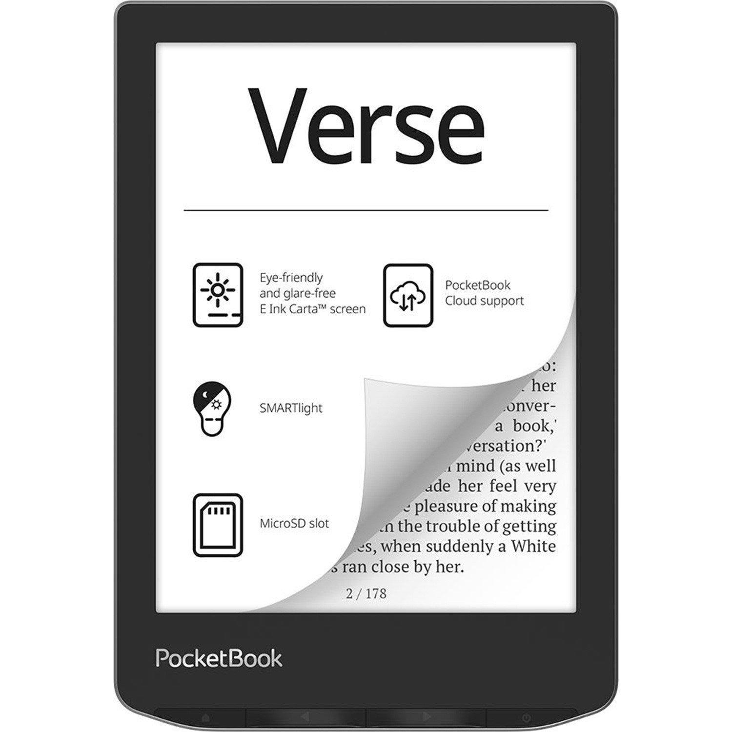 Mist Grey - PocketBook - PocketBook Verse e-book Reader - 6 Inch E-Ink Carta 8GB WIFI Mist grey - 1