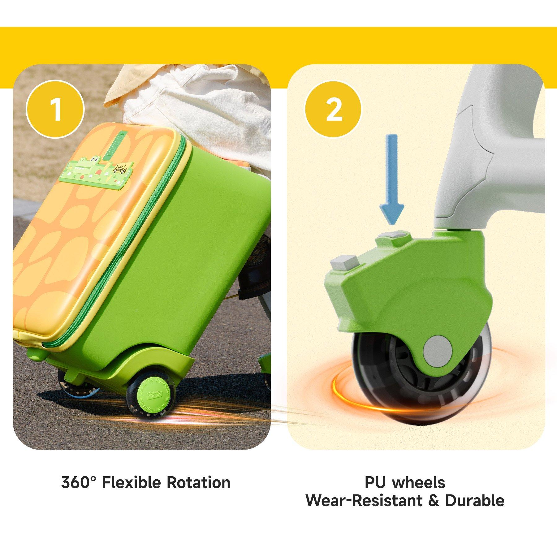 Green - JoviKids - JoviKids 3-in-1 Children’s Ride-On Suitcase Green - 5