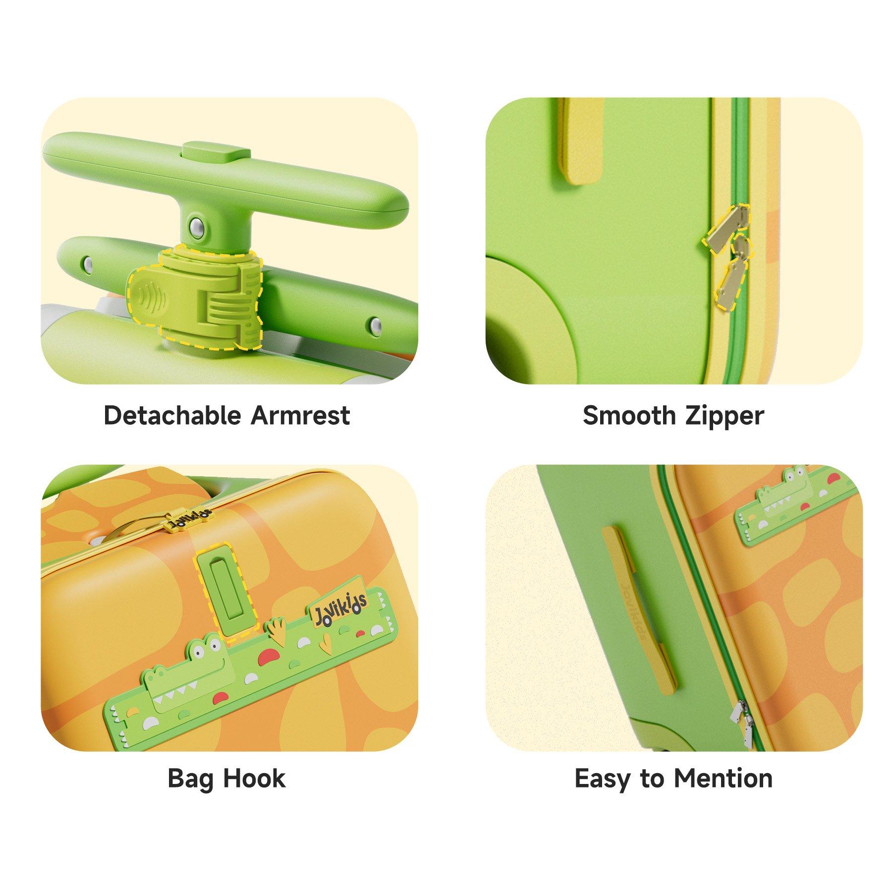 Green - JoviKids - JoviKids 3-in-1 Children’s Ride-On Suitcase Green - 6