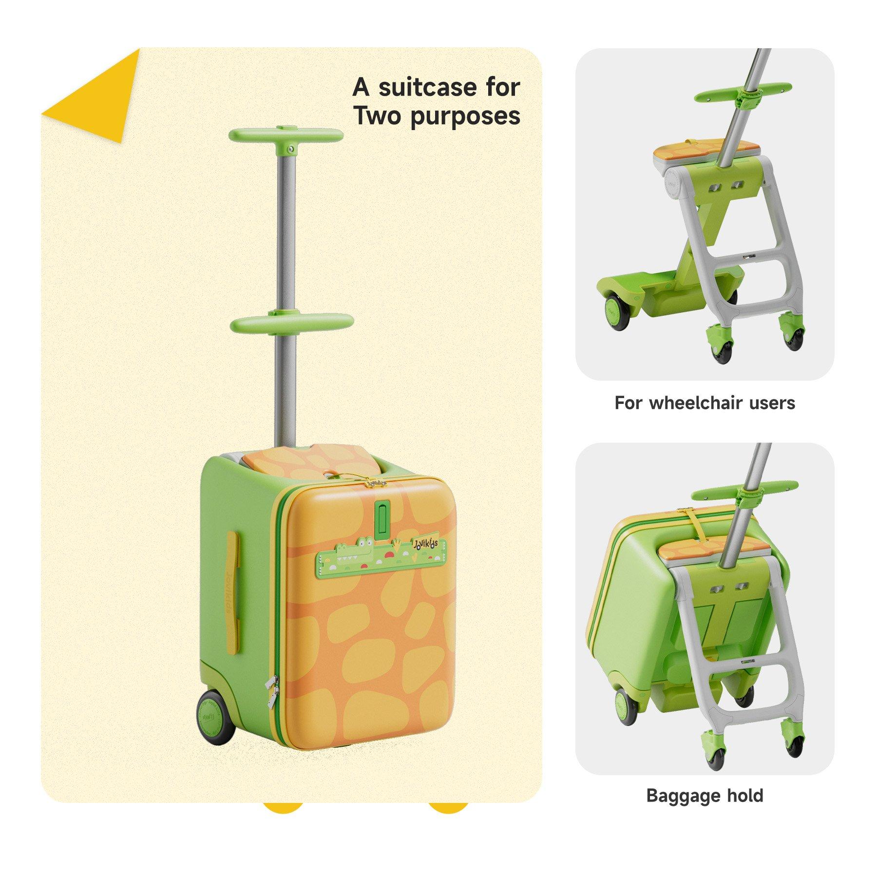 Green - JoviKids - JoviKids 3-in-1 Children’s Ride-On Suitcase Green - 9