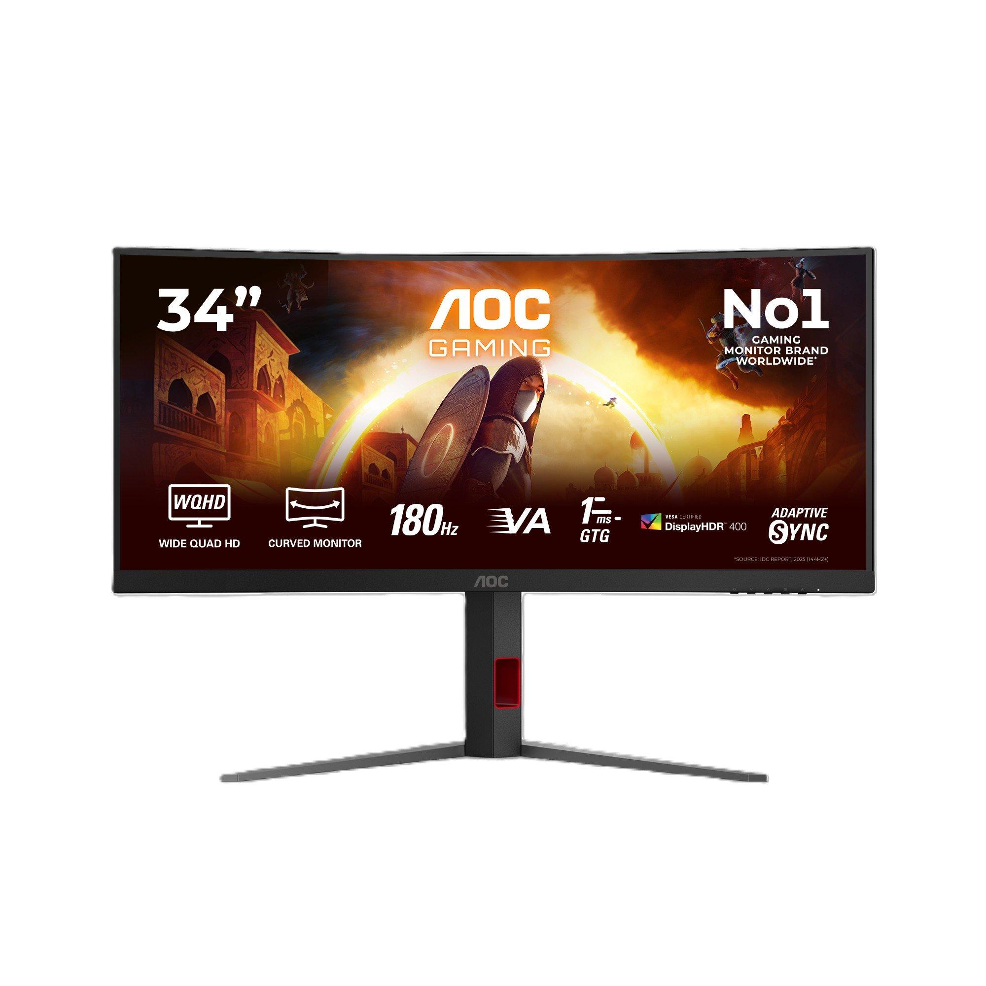 Black - AOC - AOC CU34G4CA 34 Inch Fast VA 180Hz - 1