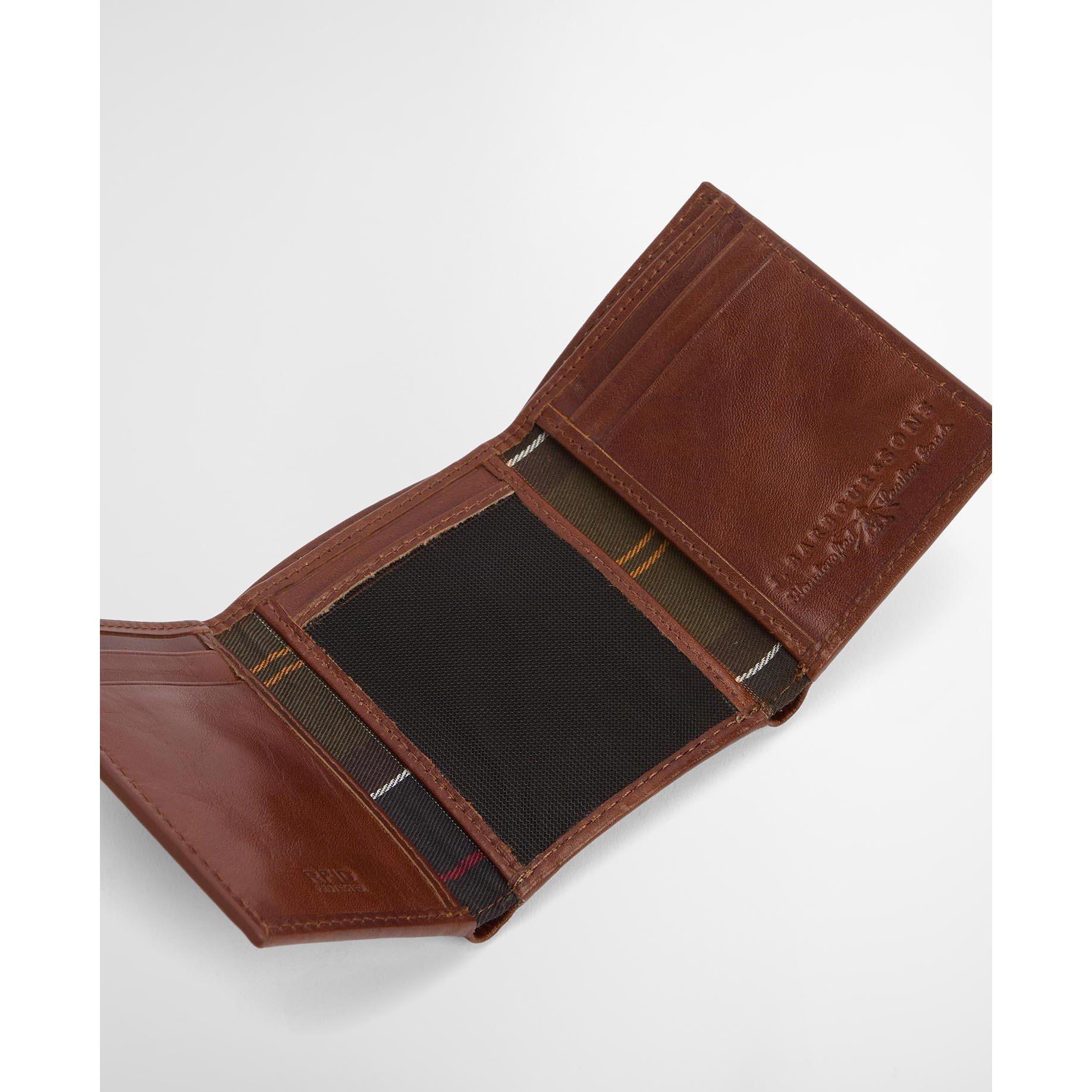 Heritage Brown - Barbour - Men's Bywell Leather Billfold Wallet - 6