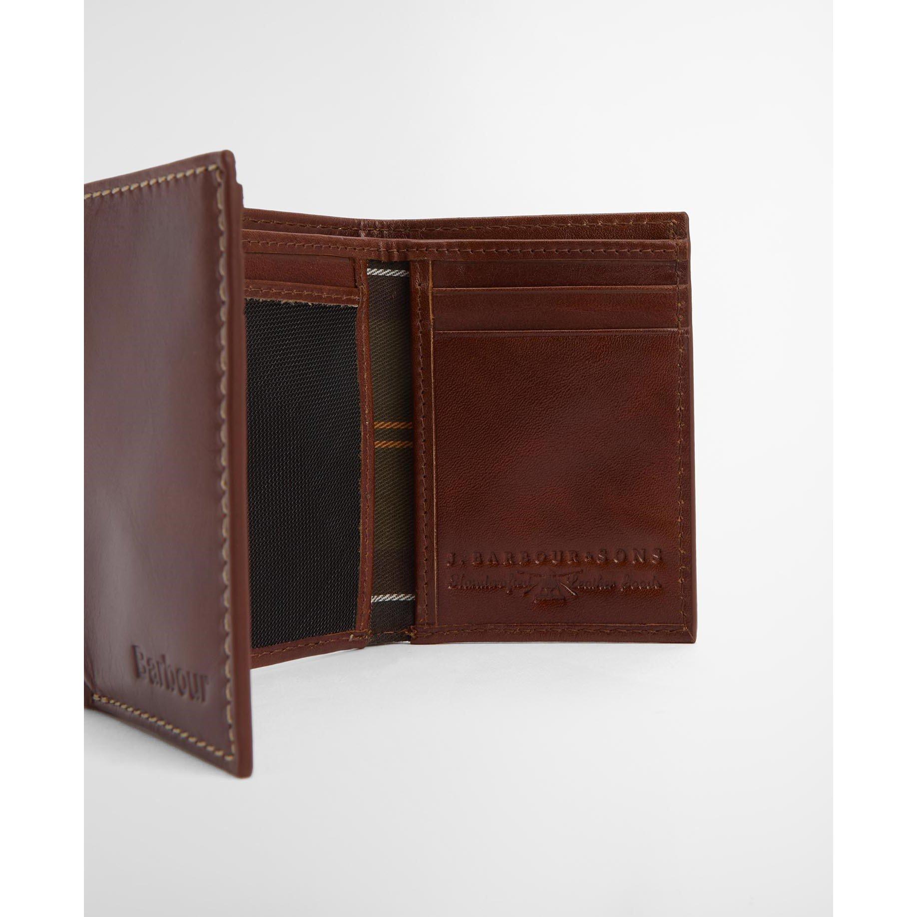 Heritage Brown - Barbour - Men's Bywell Leather Billfold Wallet - 4