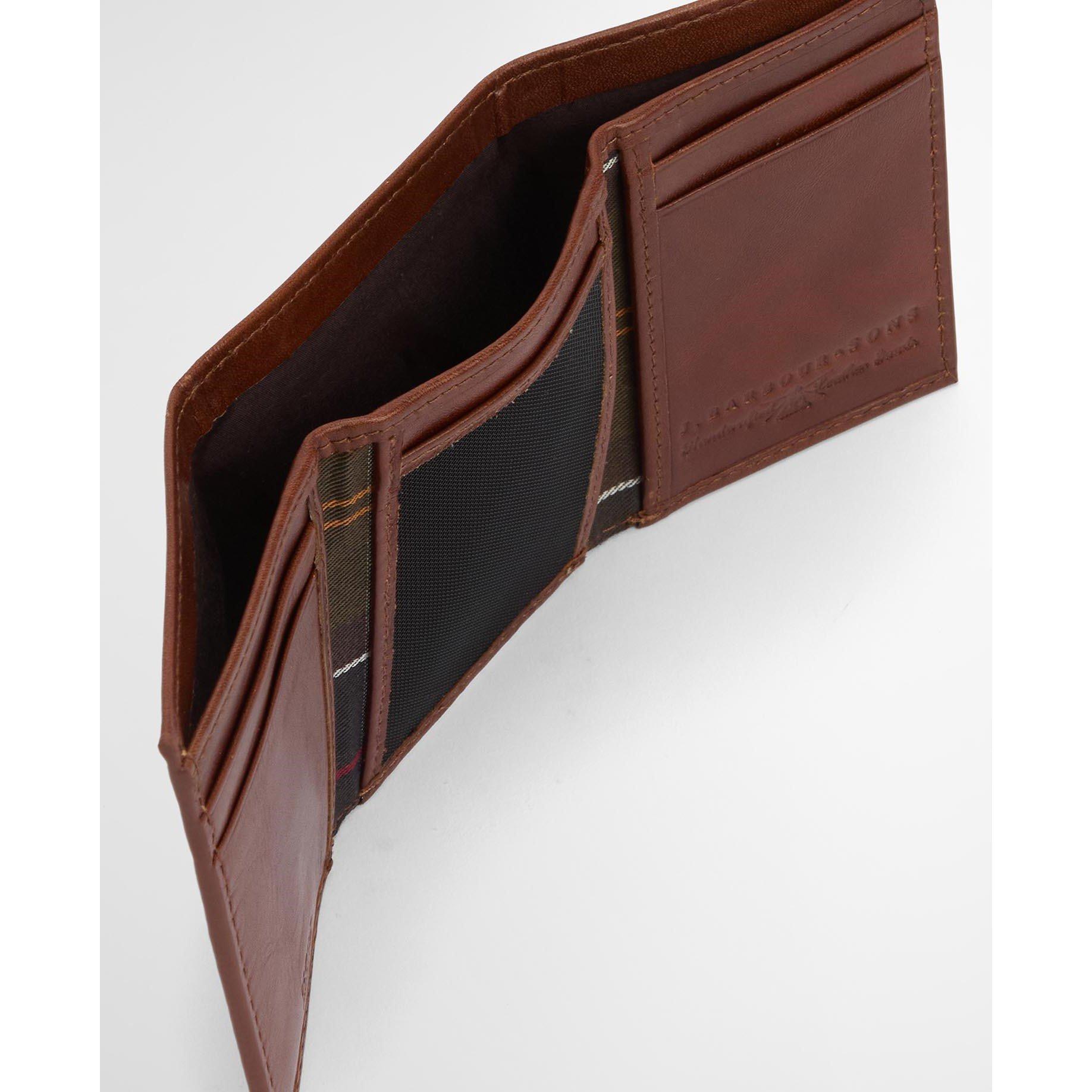 Heritage Brown - Barbour - Men's Bywell Leather Billfold Wallet - 5