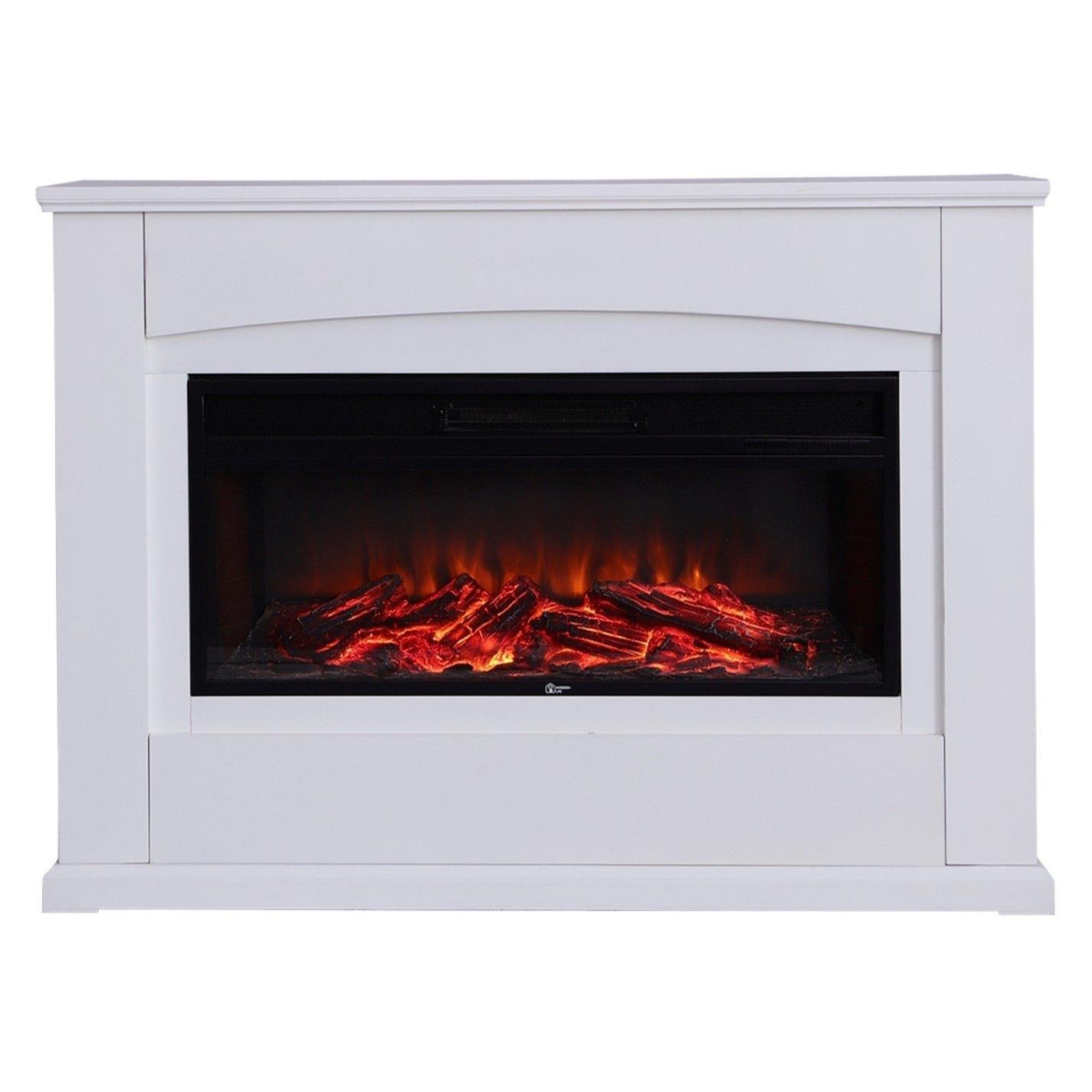 White - Kabinet UK - Rectangle Traditional Electric Fireplace - 3