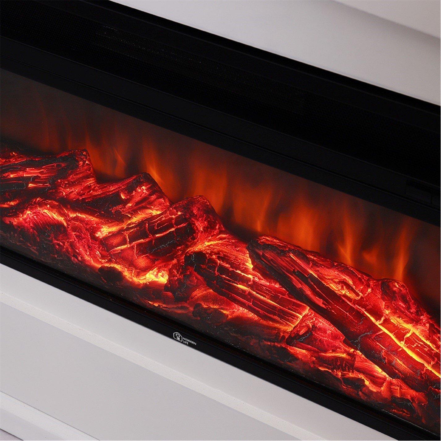 White - Kabinet UK - Rectangle Traditional Electric Fireplace - 5