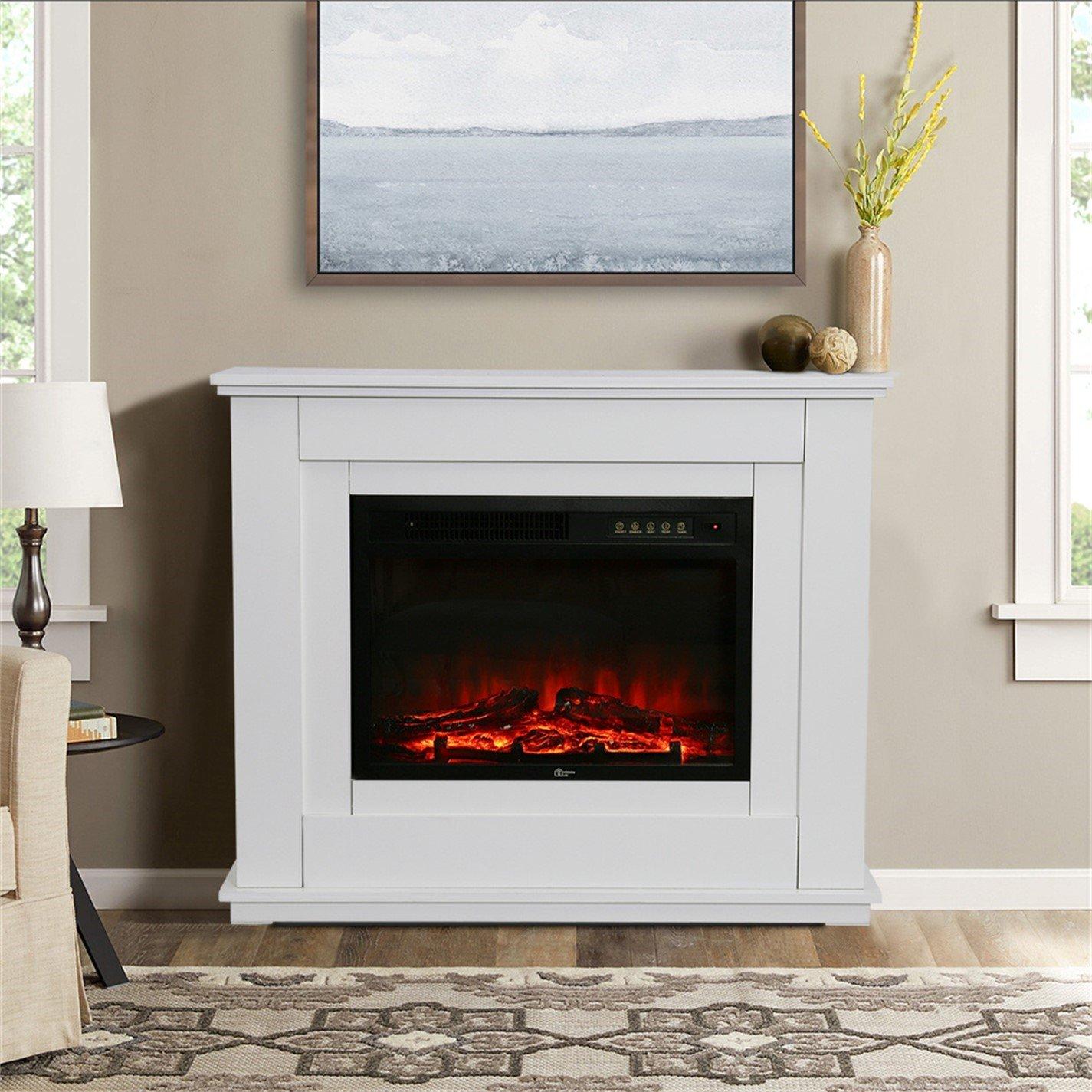 White - Kabinet UK - Square Traditional Electric Fireplace 1500W - 2
