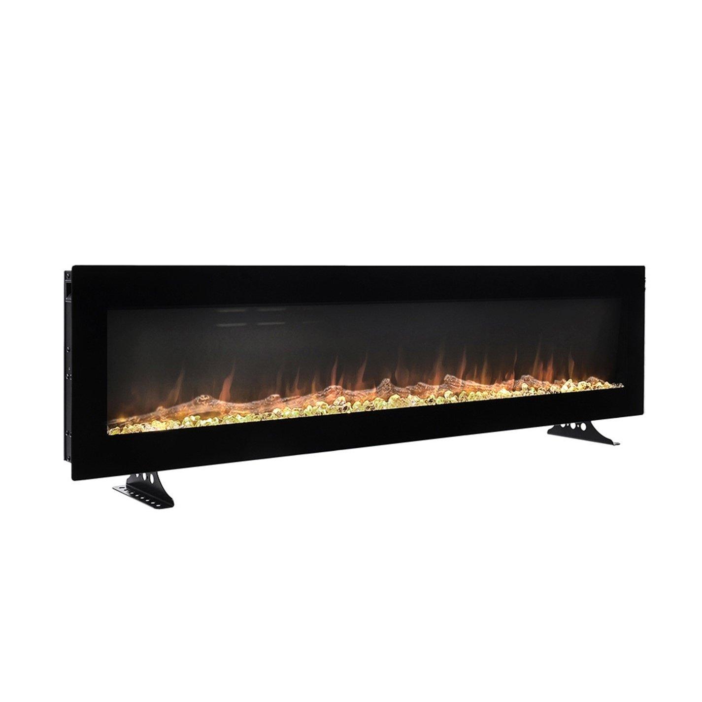 Black - Kabinet UK - Modern Electric Fireplace with Control 1800W - 4