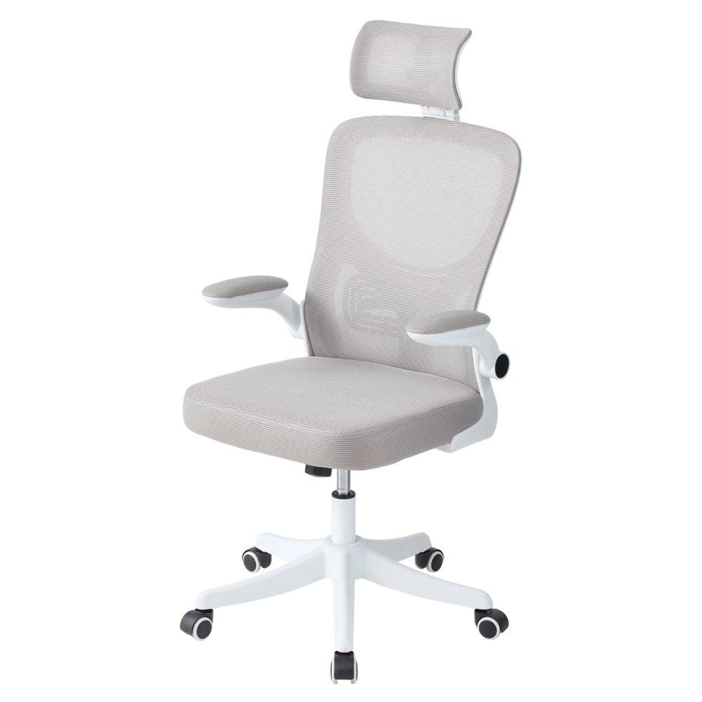 White/Grey - Kabinet UK - Height Adjustable Comfortable Mesh Office Chair - 1