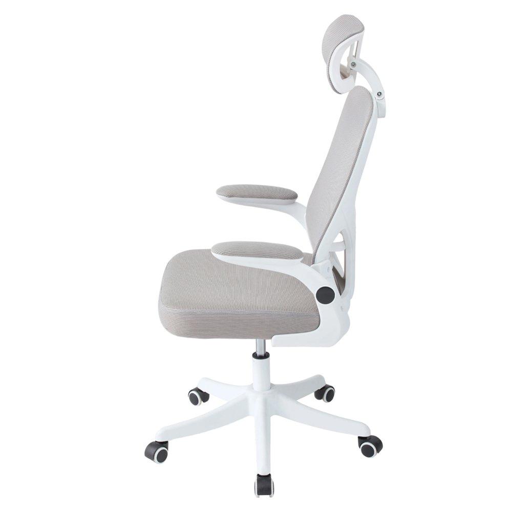 White/Grey - Kabinet UK - Height Adjustable Comfortable Mesh Office Chair - 3