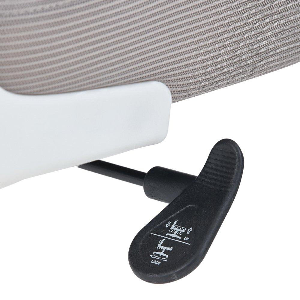 White/Grey - Kabinet UK - Height Adjustable Comfortable Mesh Office Chair - 7