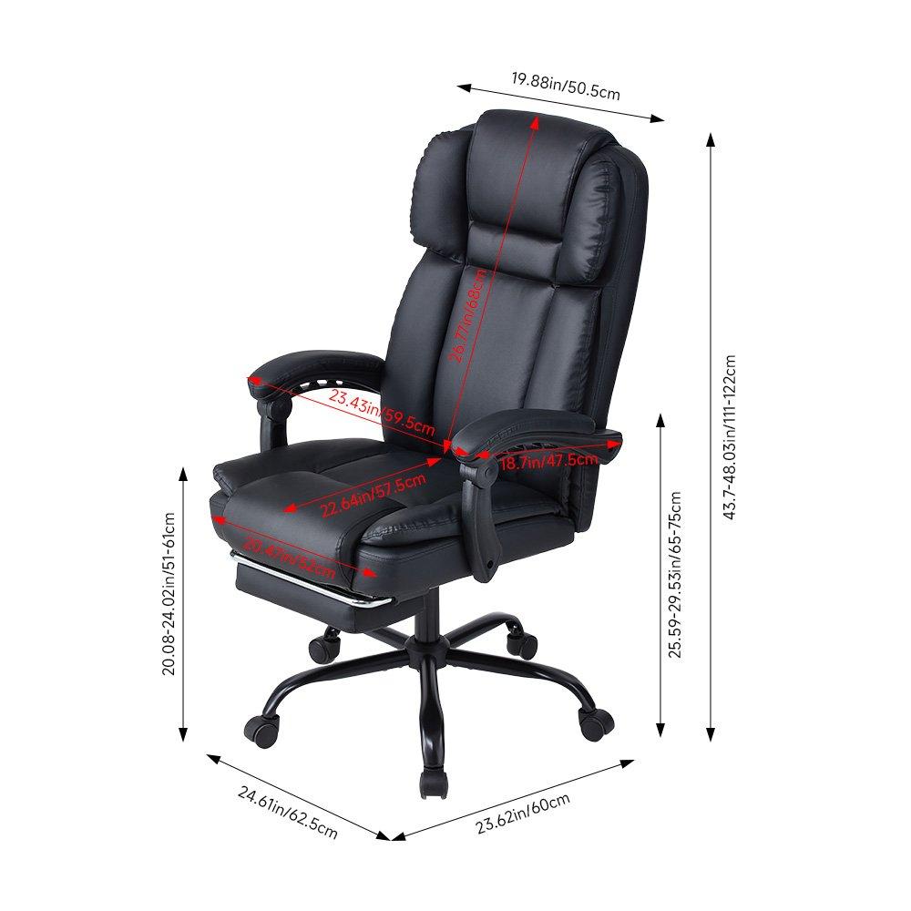 Black - Kabinet UK - Height-Adjustable Massage Office Chair - 9