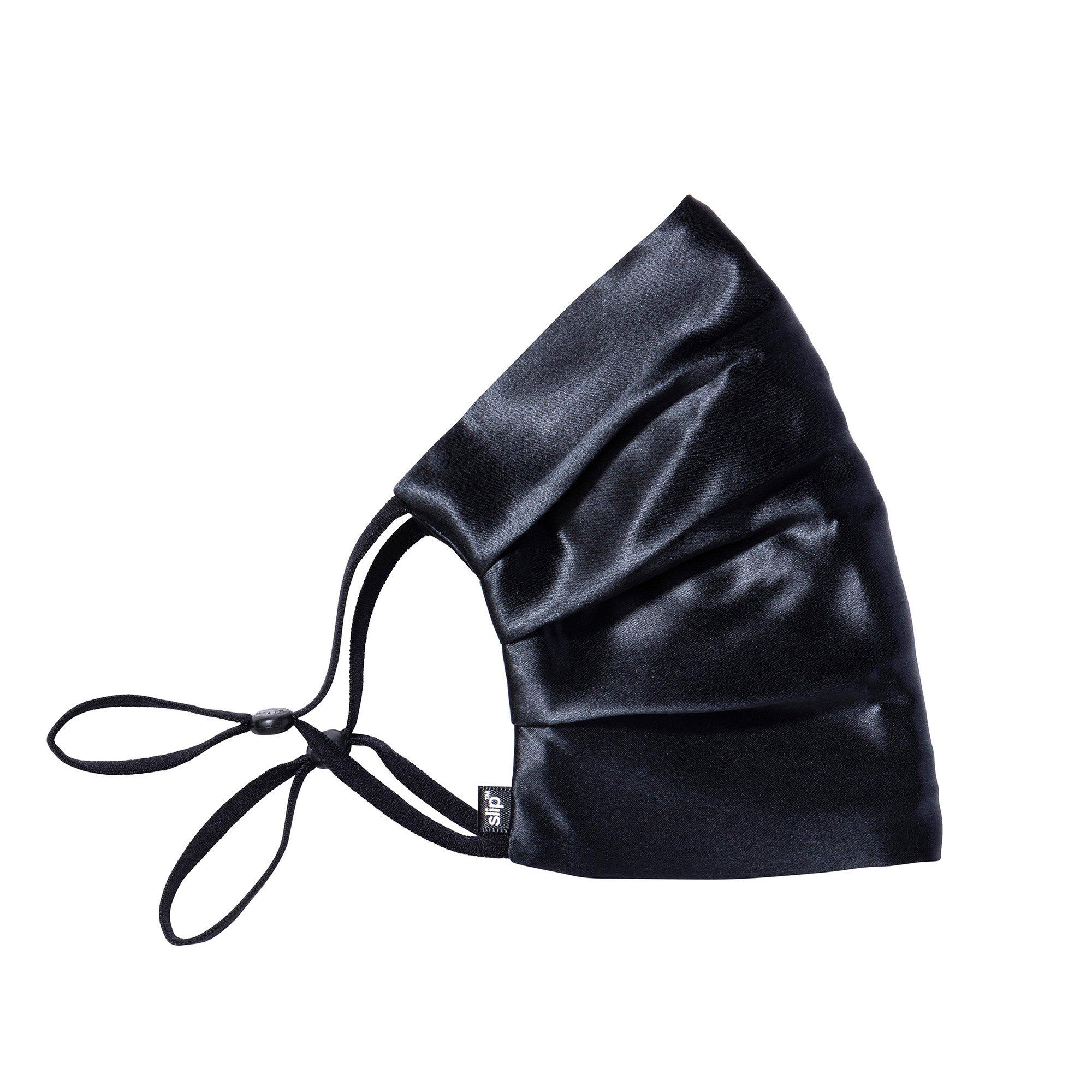 Black - Slip - Pure Silk Face Covering - 2